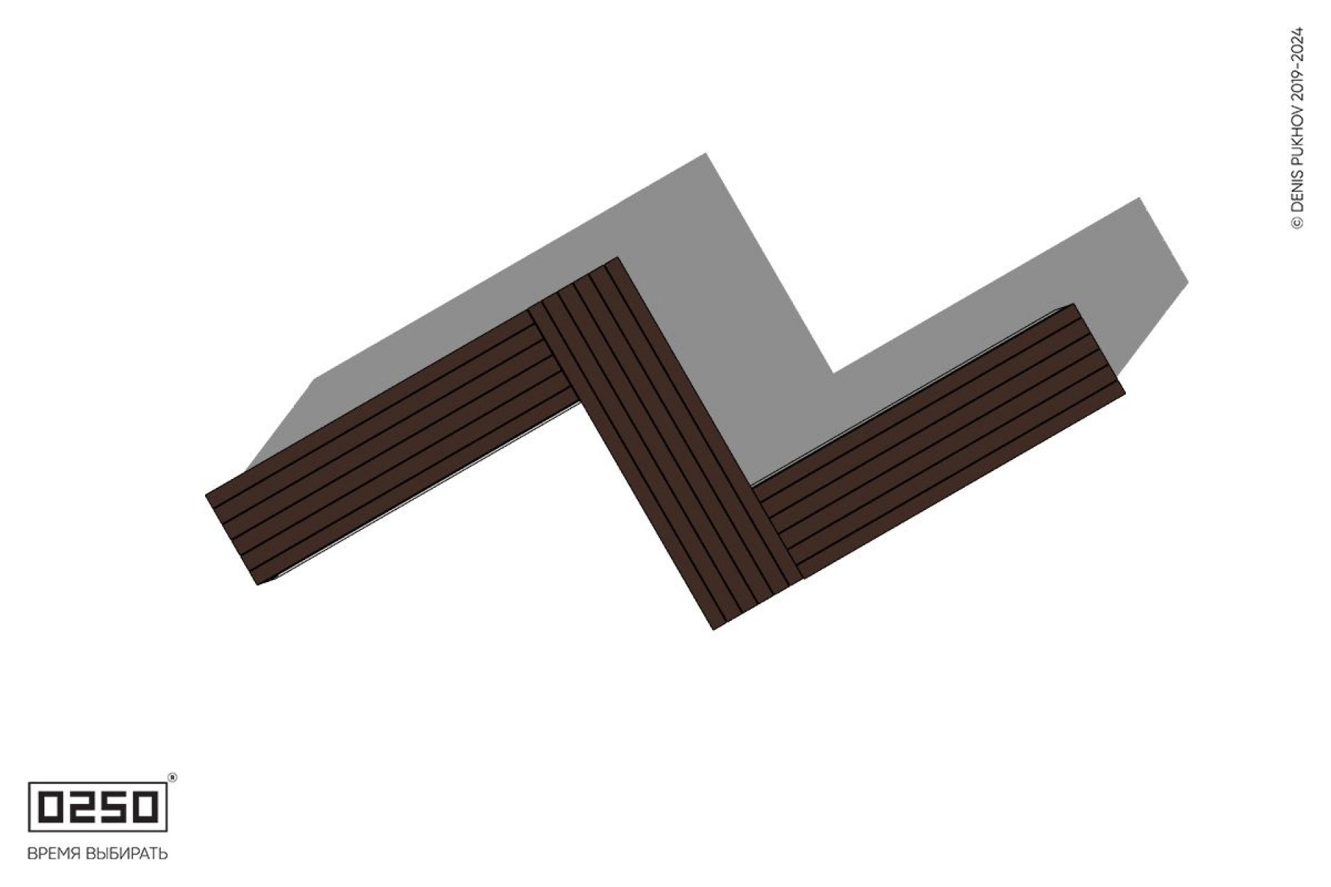 Уличная Z-образная прямоугольная скамейка на блоке производство 0250, module