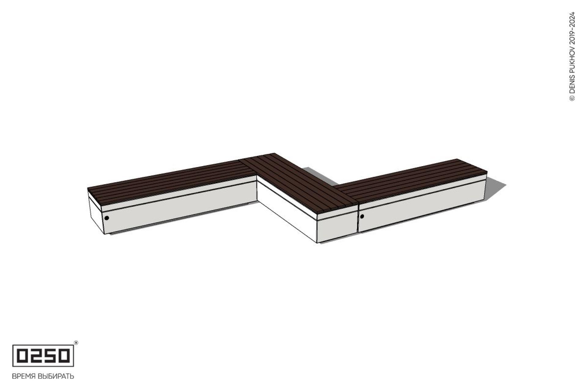 Уличная Z-образная прямоугольная скамейка на блоке производство 0250