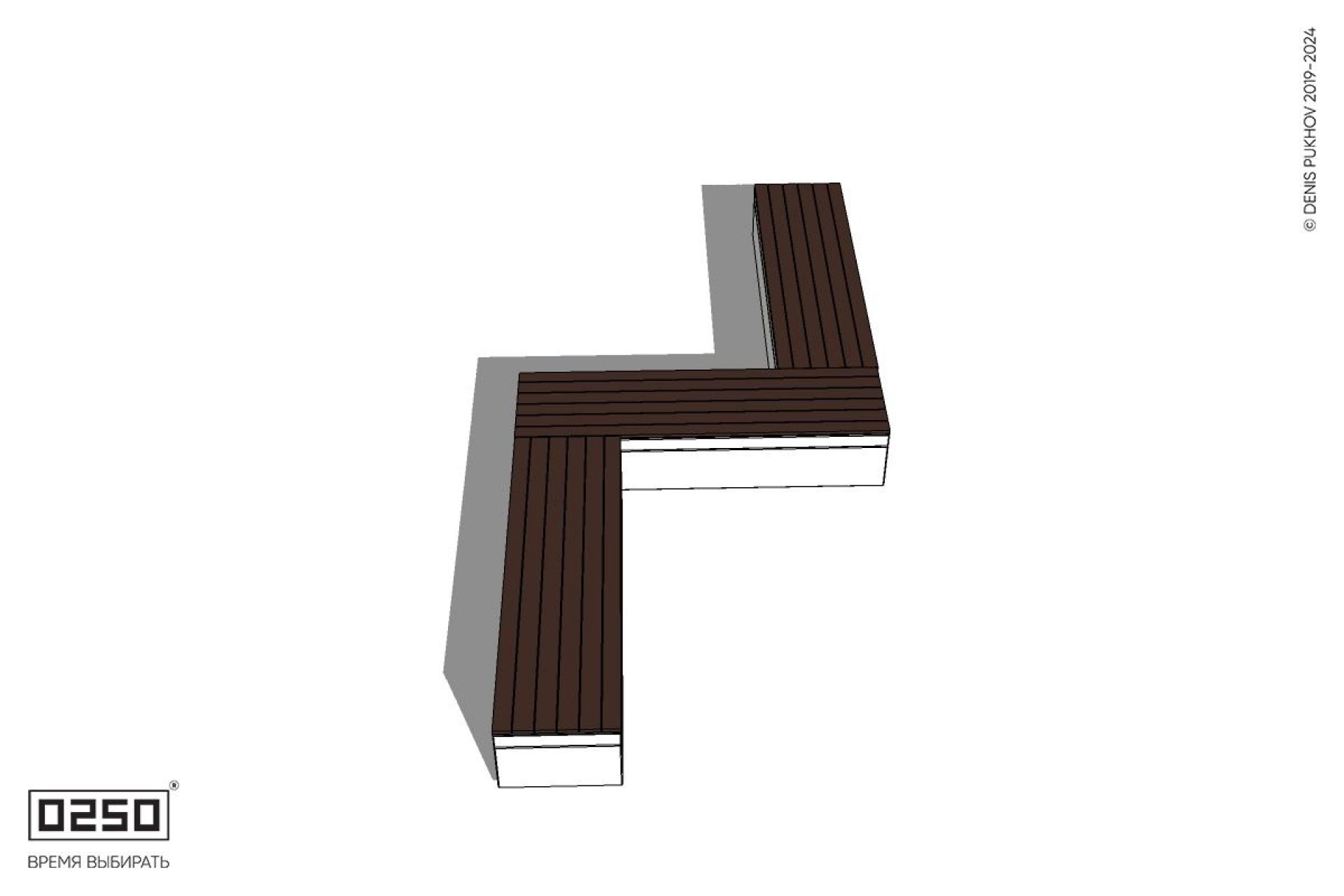 Уличная Z-образная прямоугольная скамейка на блоке производство 0250