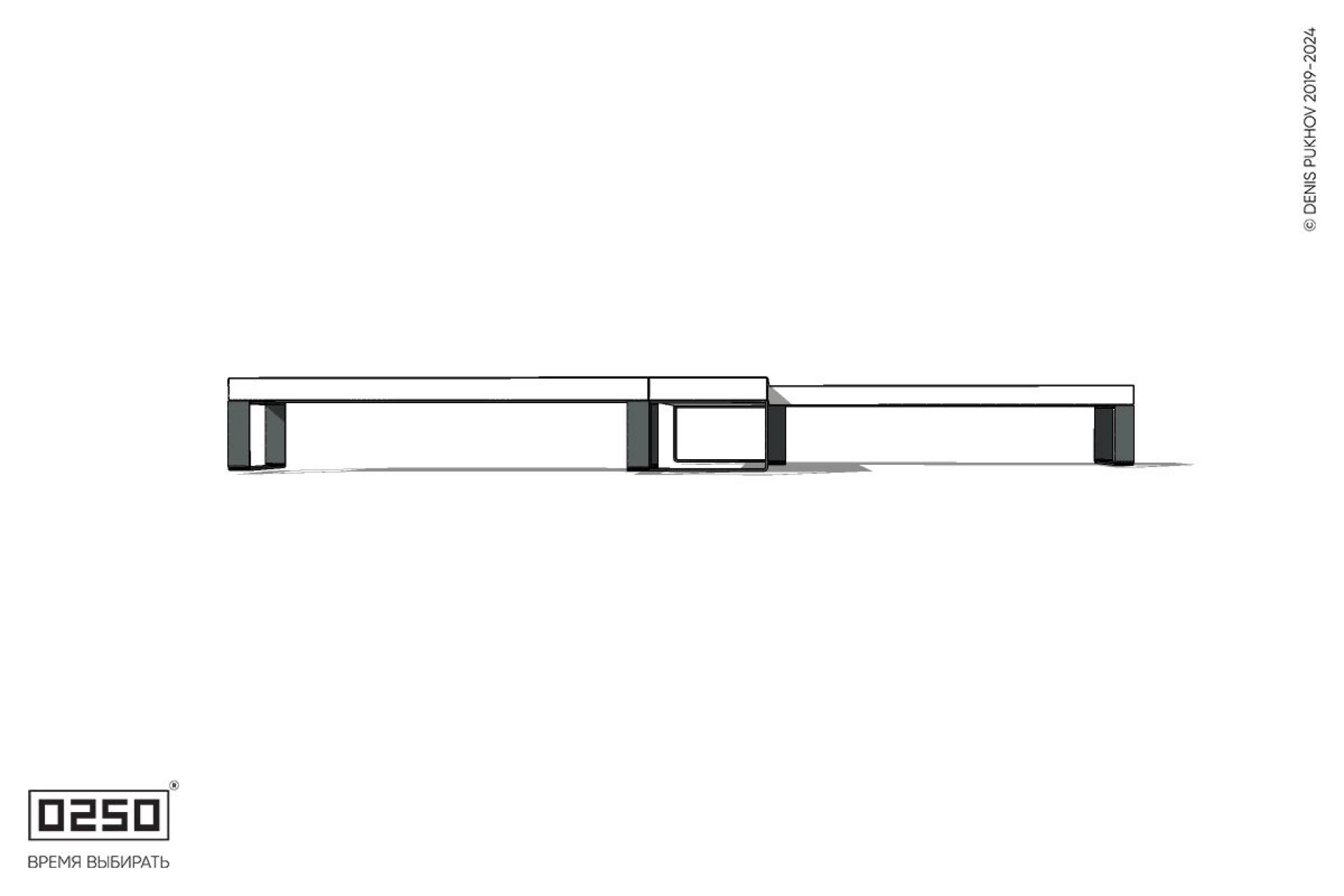 Уличная Бетонная Z-образная прямоугольная скамейка на ножках производство 0250
