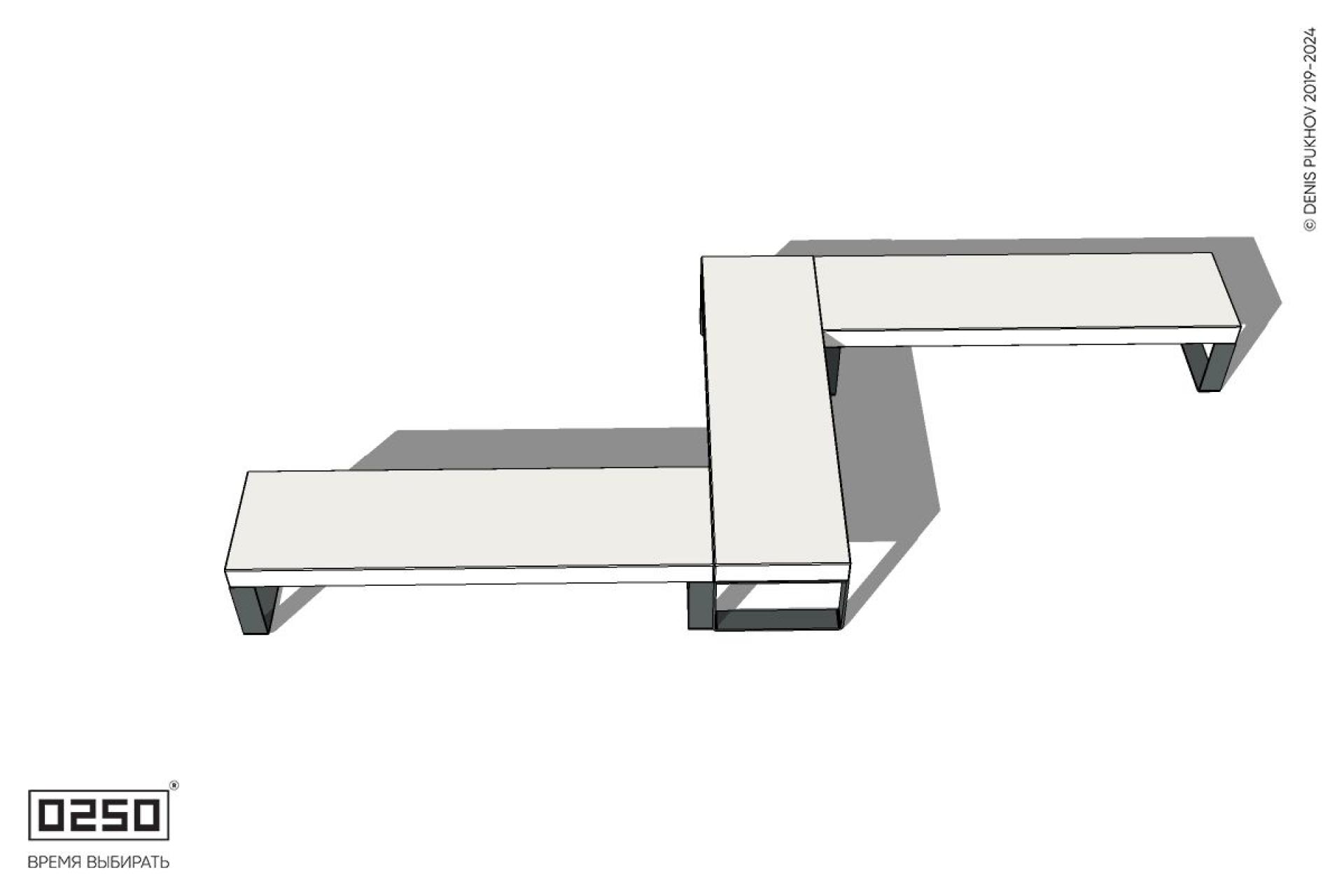 Уличная Бетонная Z-образная прямоугольная скамейка на ножках производство 0250