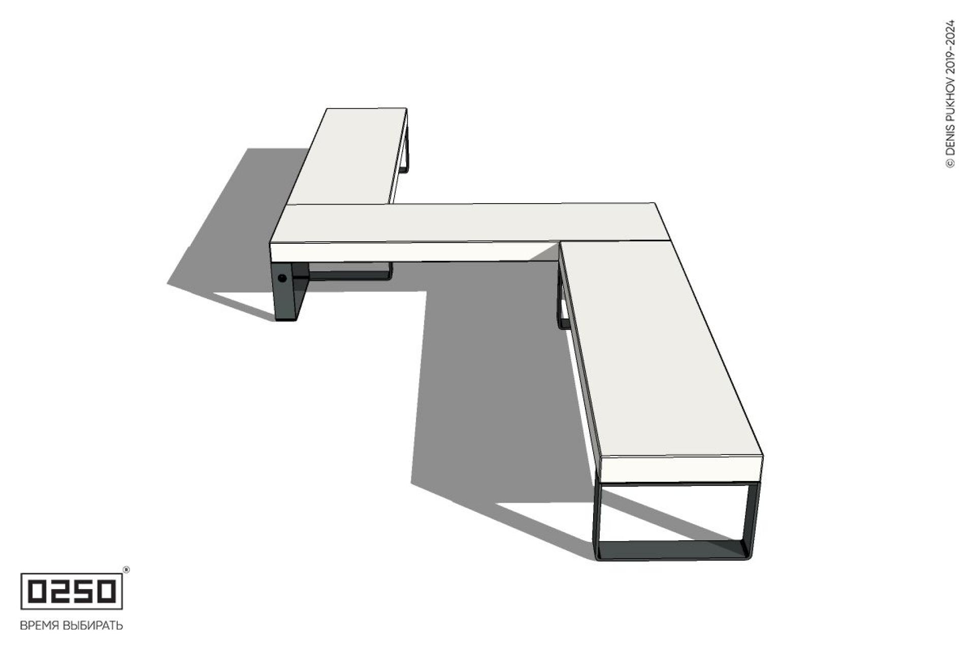 Уличная Бетонная Z-образная прямоугольная скамейка на ножках производство 0250