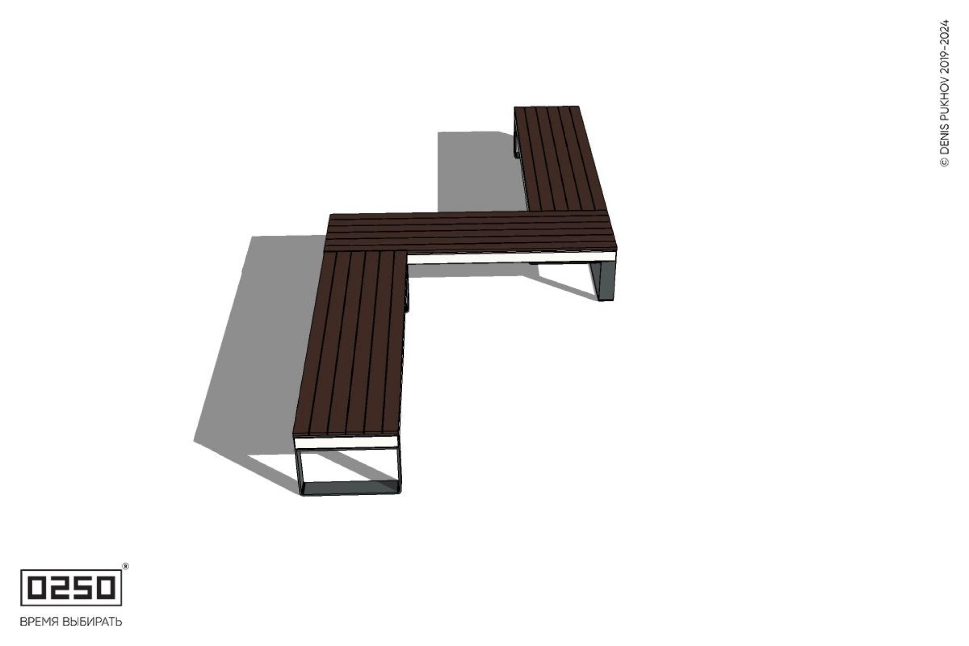 Уличная Z-образная прямоугольная скамейка на ножках производство 0250