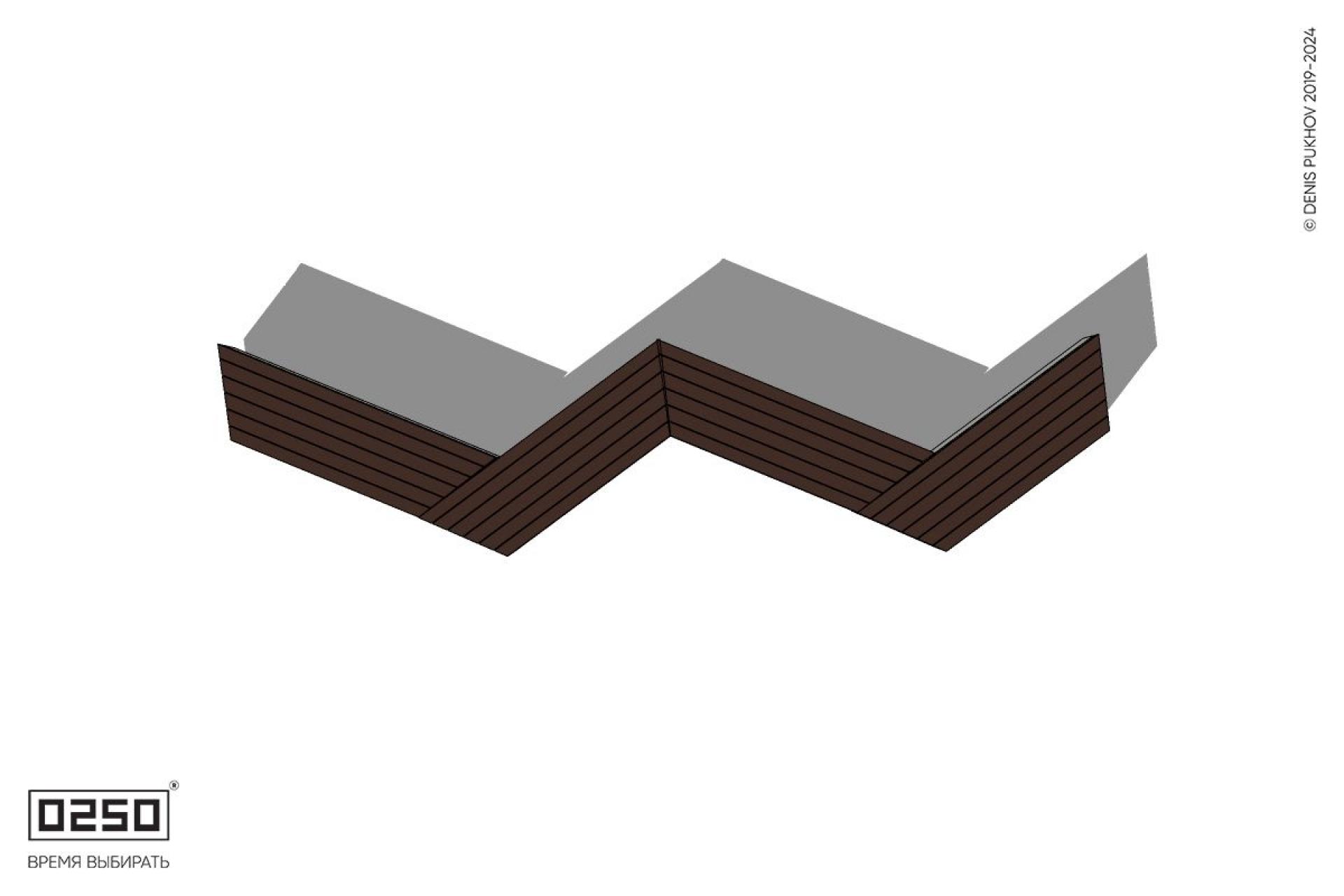 Уличная Зигзагообразная трапецеидальная четырехпролетная скамейка на блоке производство 0250