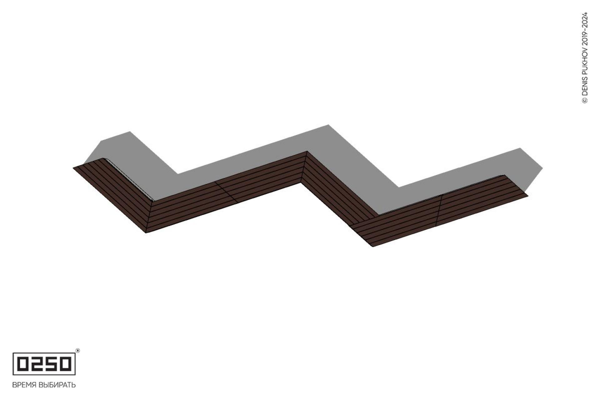 Уличная Зигзагообразная трапецеидальная шестипролетная удвоенная скамейка на блоке производство 0250