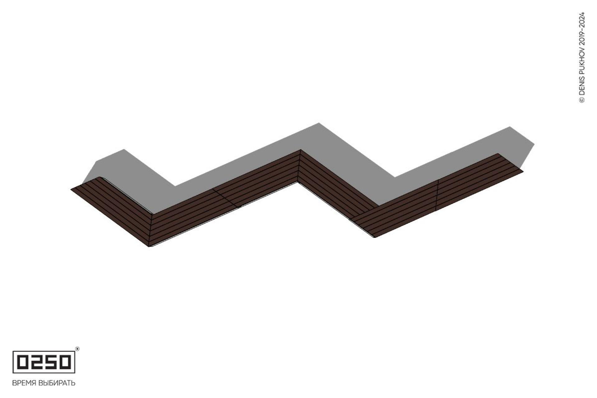 Уличная Зигзагообразная трапецеидальная шестипролетная удвоенная скамейка на блоке производство 0250