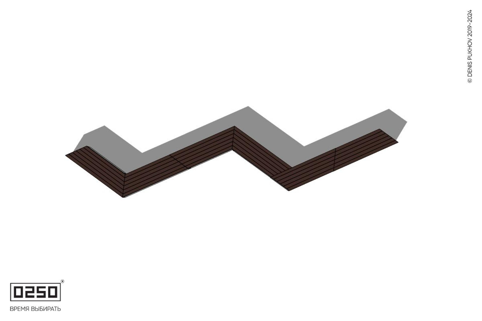 Уличная Зигзагообразная трапецеидальная шестипролетная удвоенная скамейка на блоке производство 0250