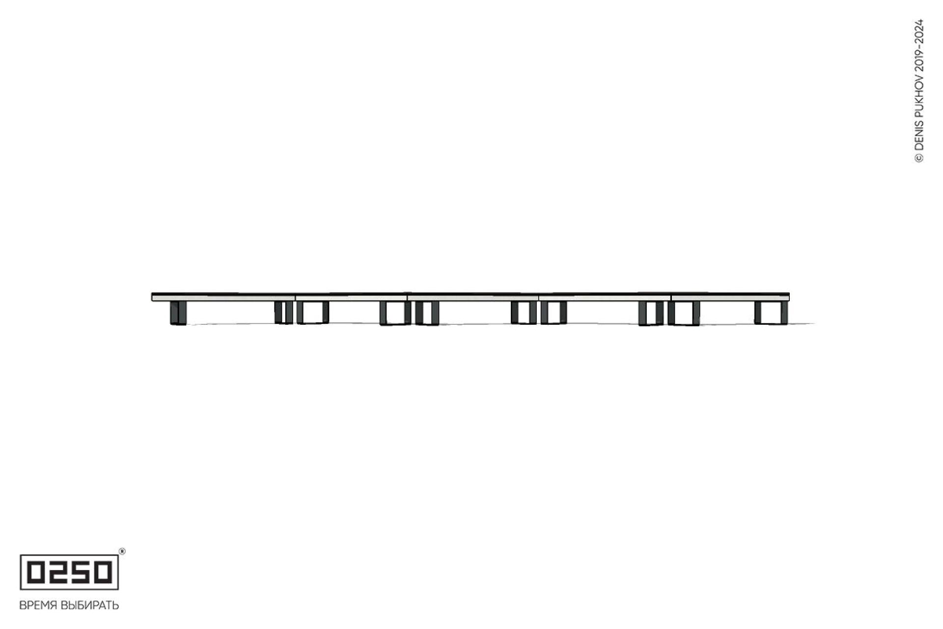 Уличная Зигзагообразная трапецеидальная длинная пятипролетная скамейка на ножках производство 0250