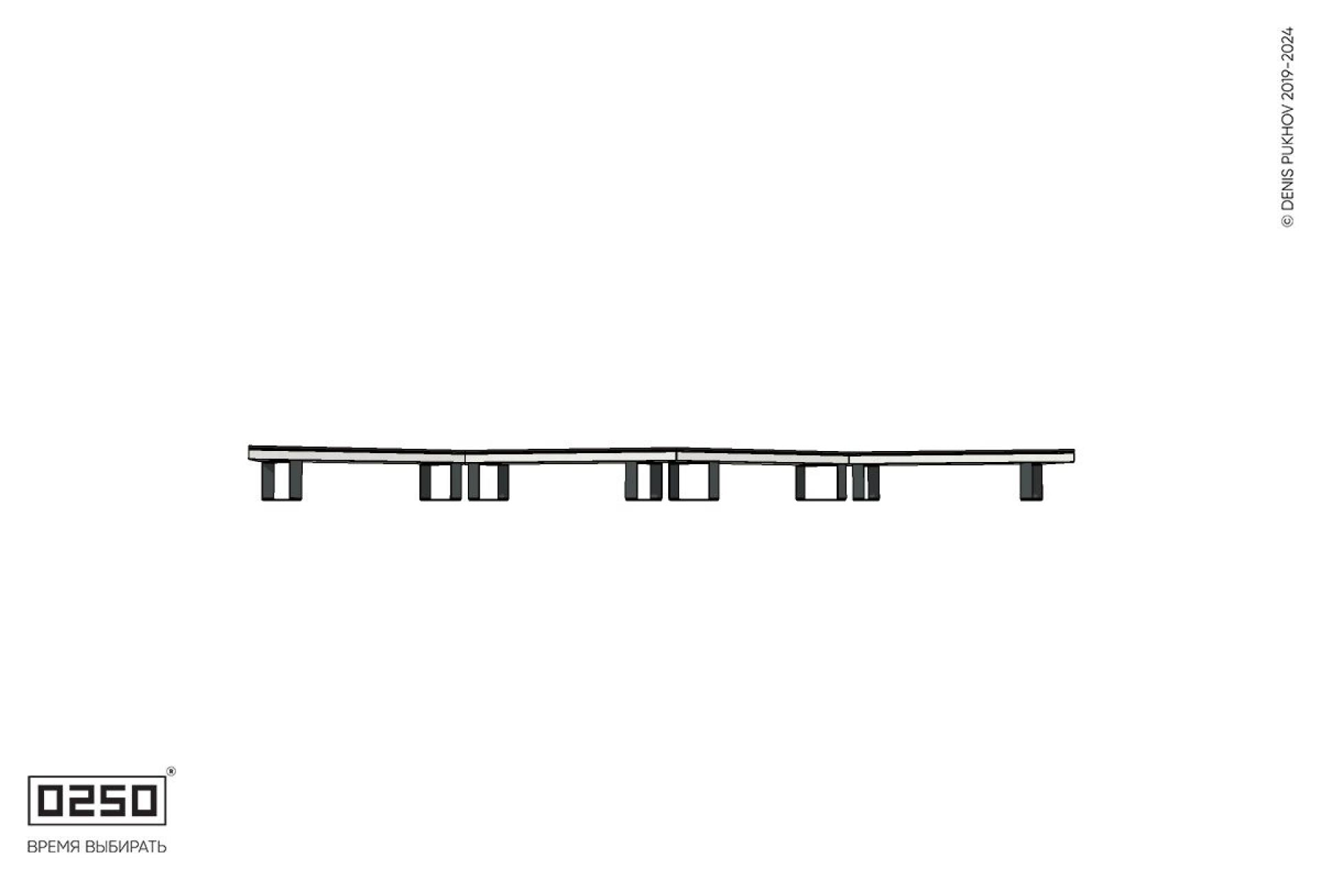 Уличная Зигзагообразная трапецеидальная четырехпролетная скамейка на ножках производство 0250