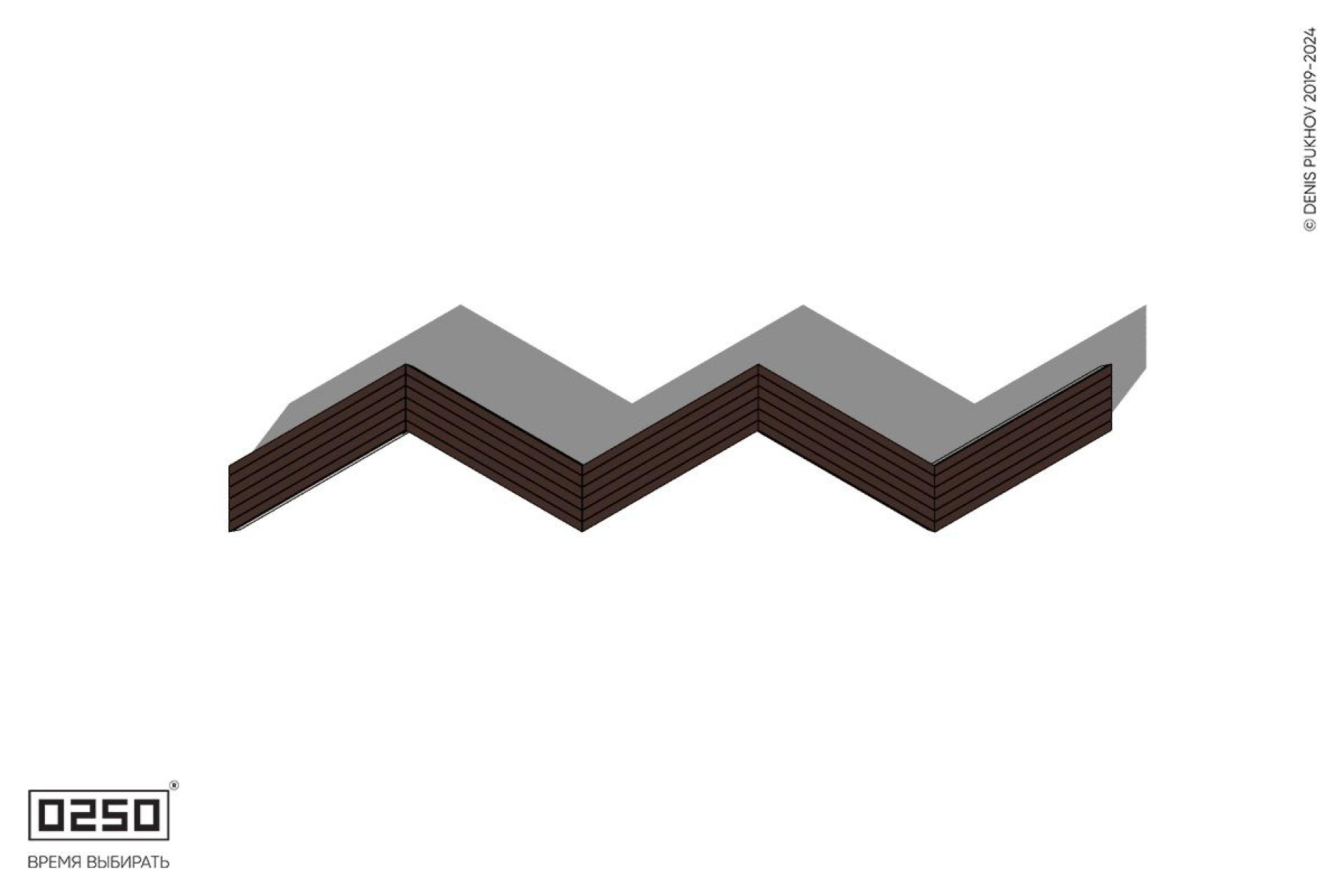 Зигзагообразная трапецеидальная длинная пятипролетная скамейка на блоке Уличная Зигзагообразная трапецеидальная длинная пятипролетная скамейка на блоке производство 0250, module