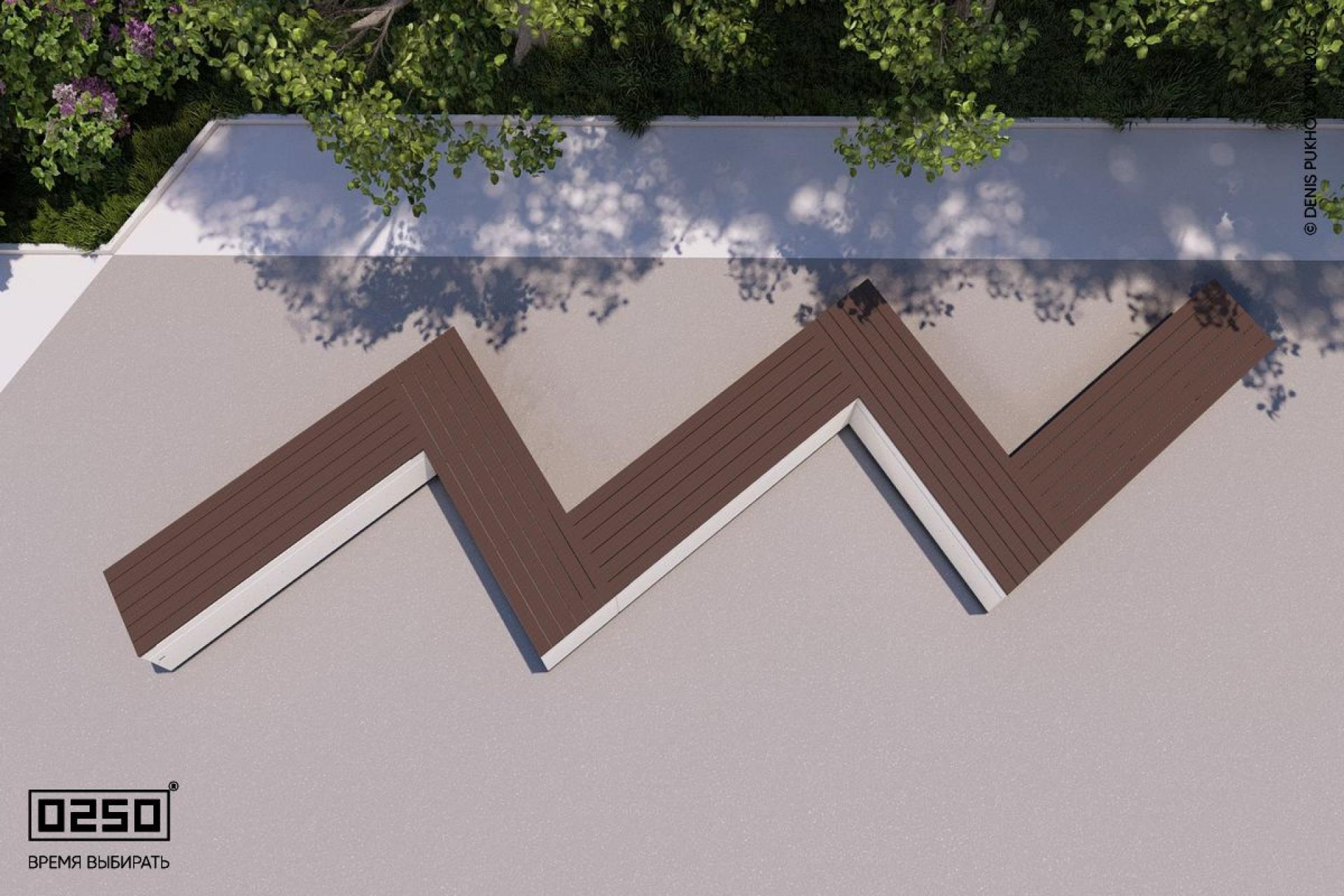 Уличная Зигзагообразная прямоугольная пятипролетная скамейка на блоке производство 0250, module