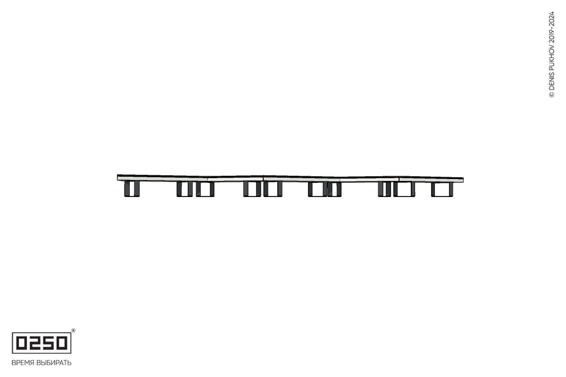 Уличная Зигзагообразная трапецеидальная пятипролетная скамейка на ножках производство 0250