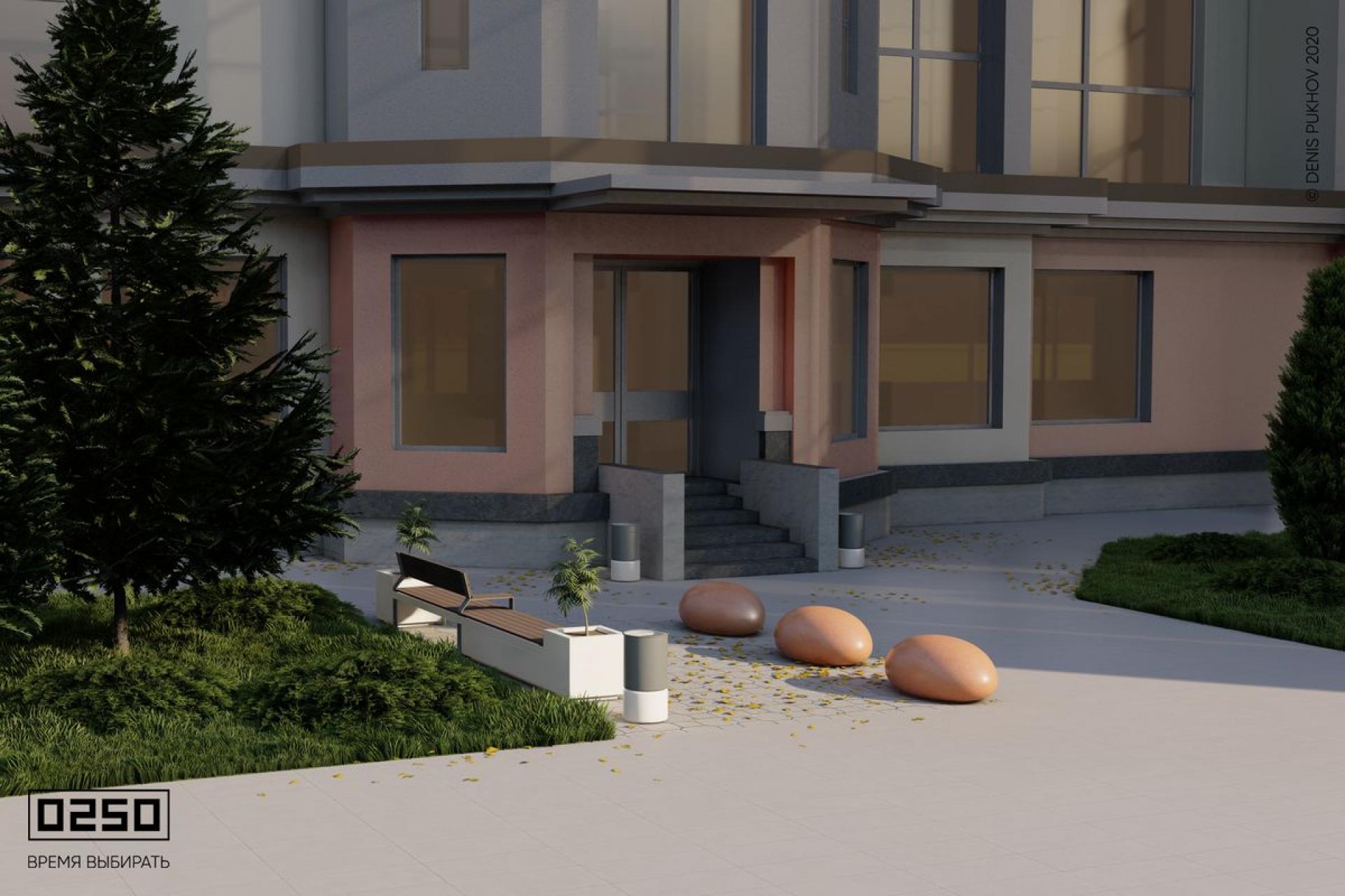 Модульный мини-сквер Парадная, Сборка Парадная