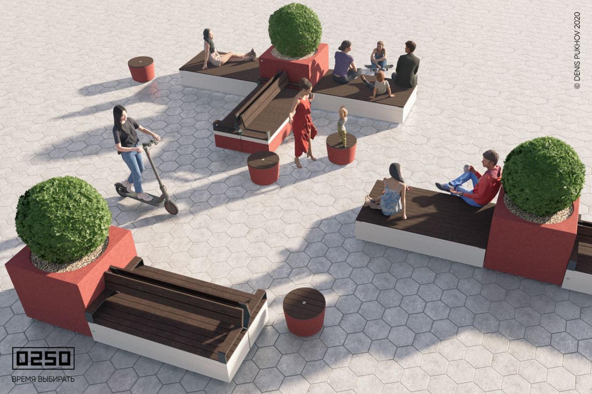 Модульный сквер Полежим, Сборка Давай полежим