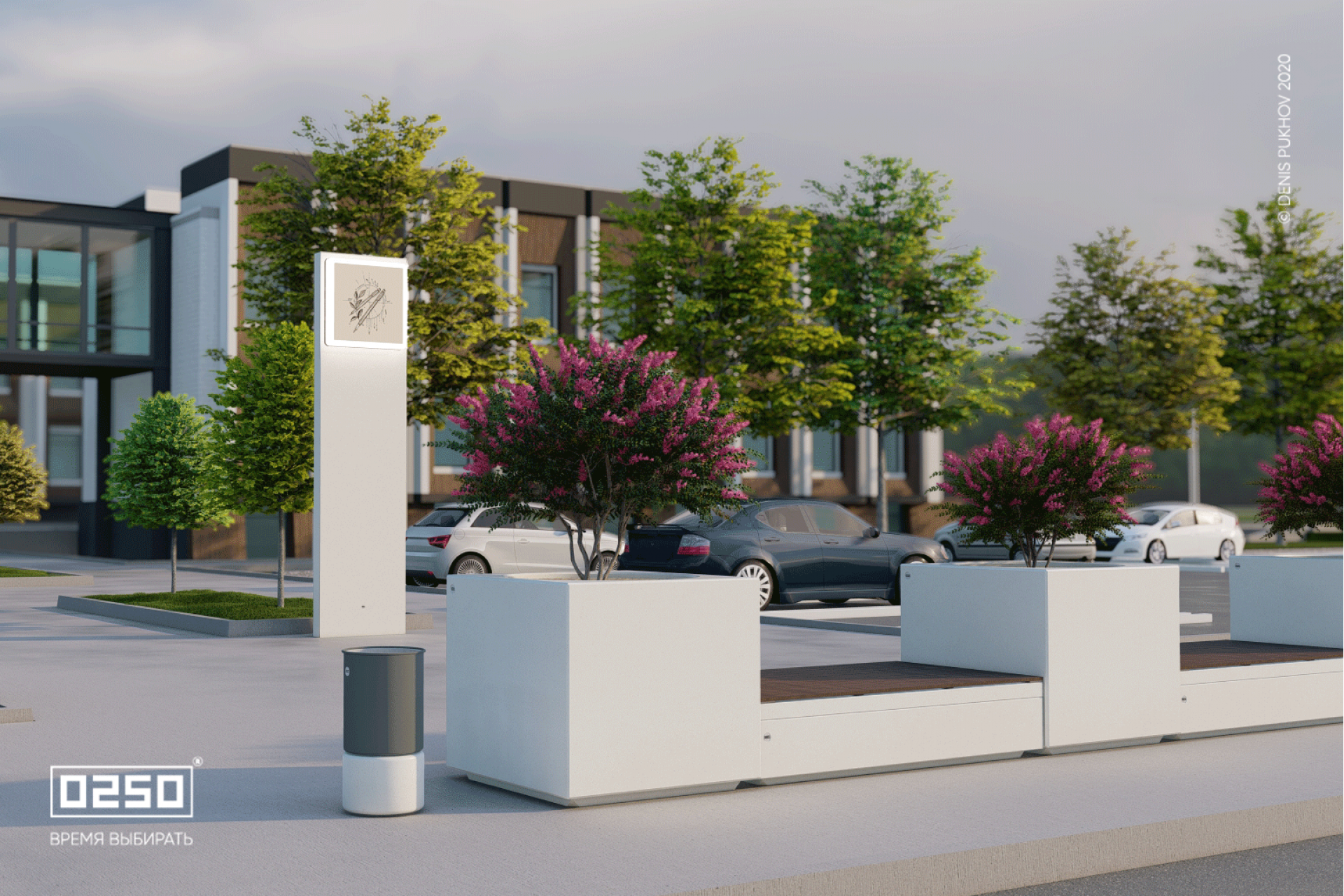 Модульный мини-сквер Зона ожидания, Сборка Зона ожидания