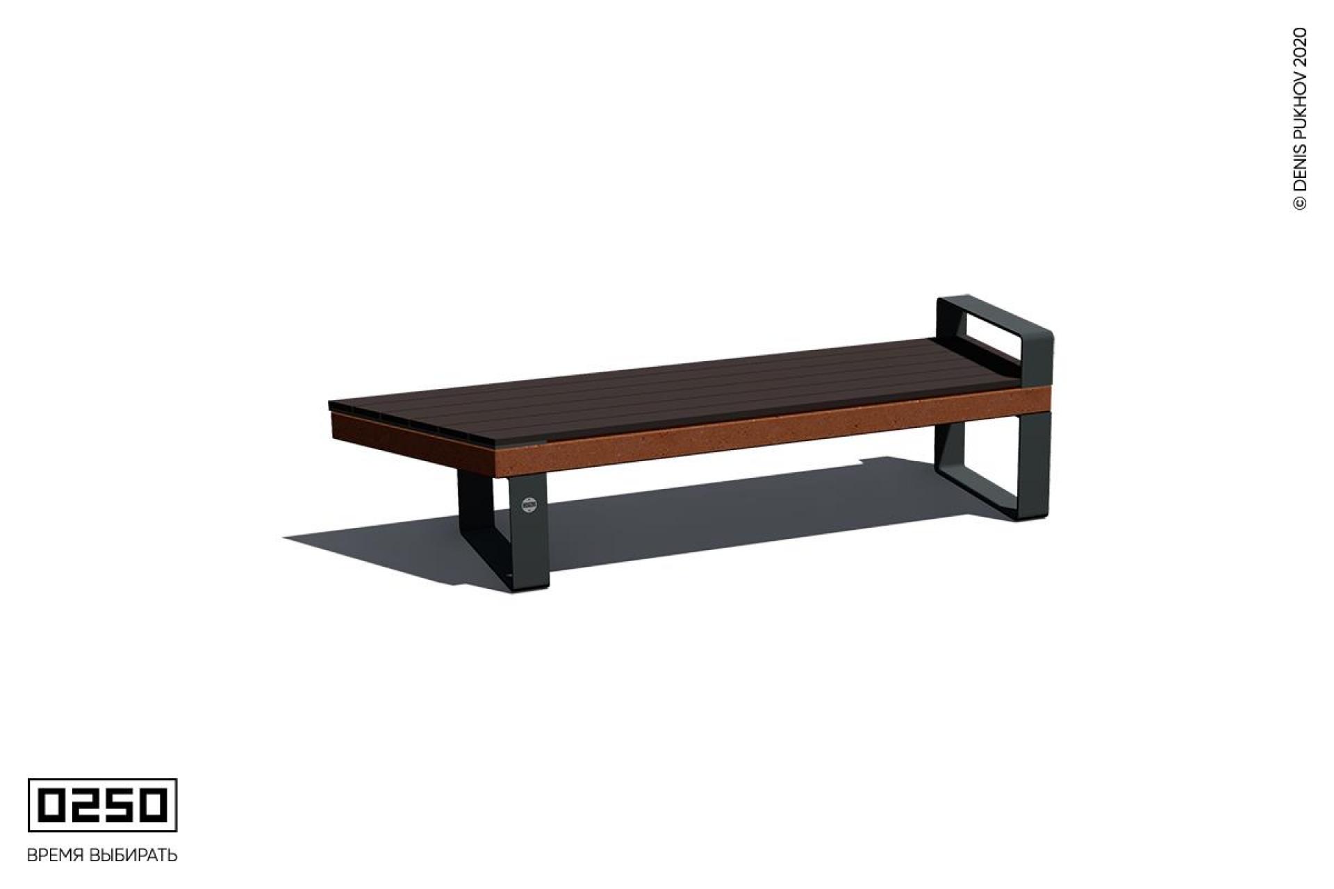 Скамейка угловая на ножках с подлокотником рыжий кортен СТЛ.РК.НГ1.ТБ Скамейка угловая на ножках с подлокотником рыжий кортен СТЛ.РК.НГ1.ТБ