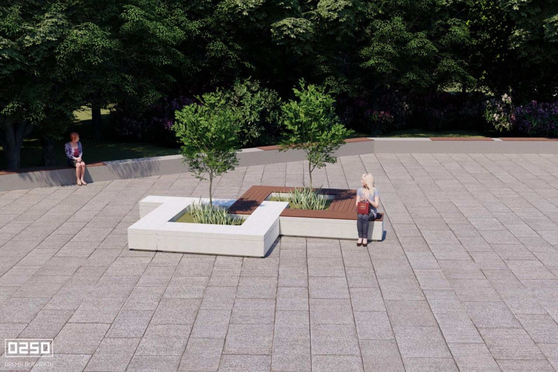 Цветник двойной квадрат, Цветник двойной квадрат