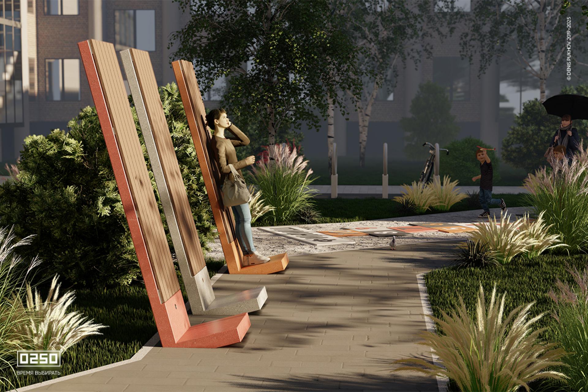 Модульный сквер шашки - компактное решение для благоустройства дворов и общественных пространств., Сквер Шашки