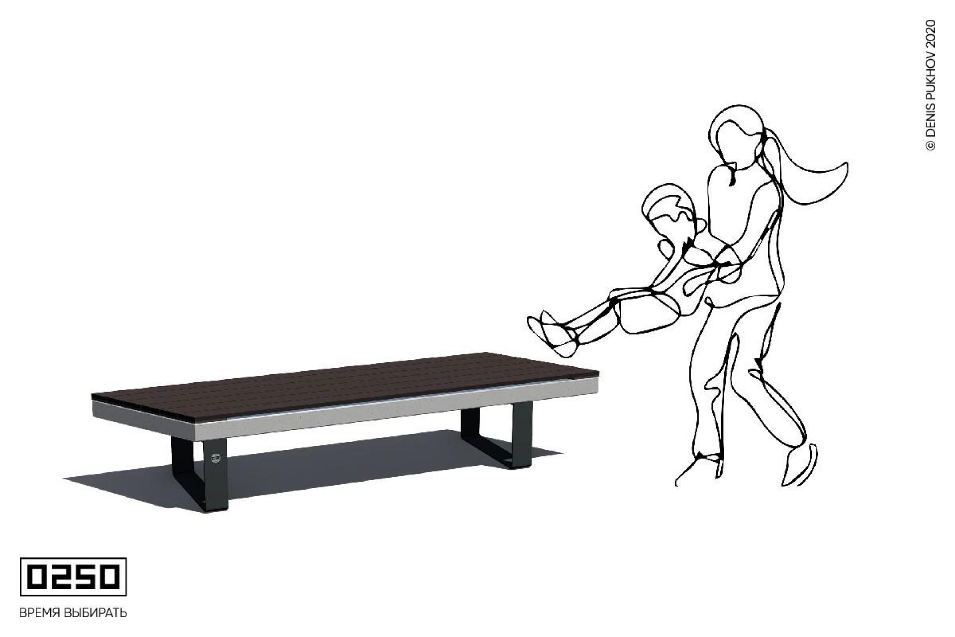 Скамейка левый параллелограмм на ножках Скамейка левый параллелограмм на ножках, СПЛ._.НГ1.ТБ