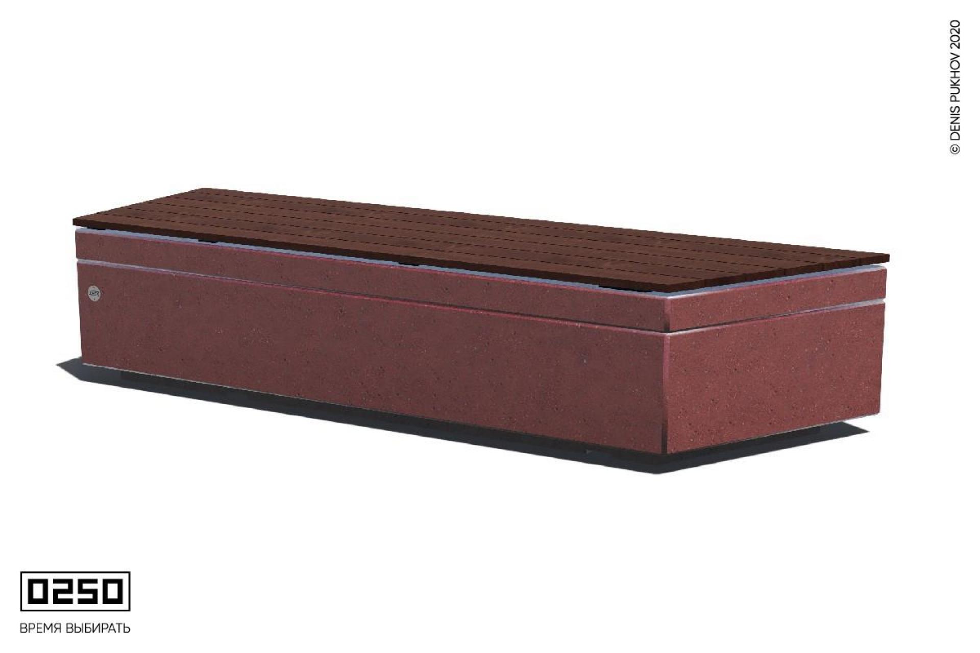 Парковая скамейка угловая на бетонном основании в виде правой трапеции Красный марс СТП.КМ.НГ1.ТБ Парковая скамейка угловая на бетонном основании в виде правой трапеции Красный марс СТП.КМ.НГ1.ТБ