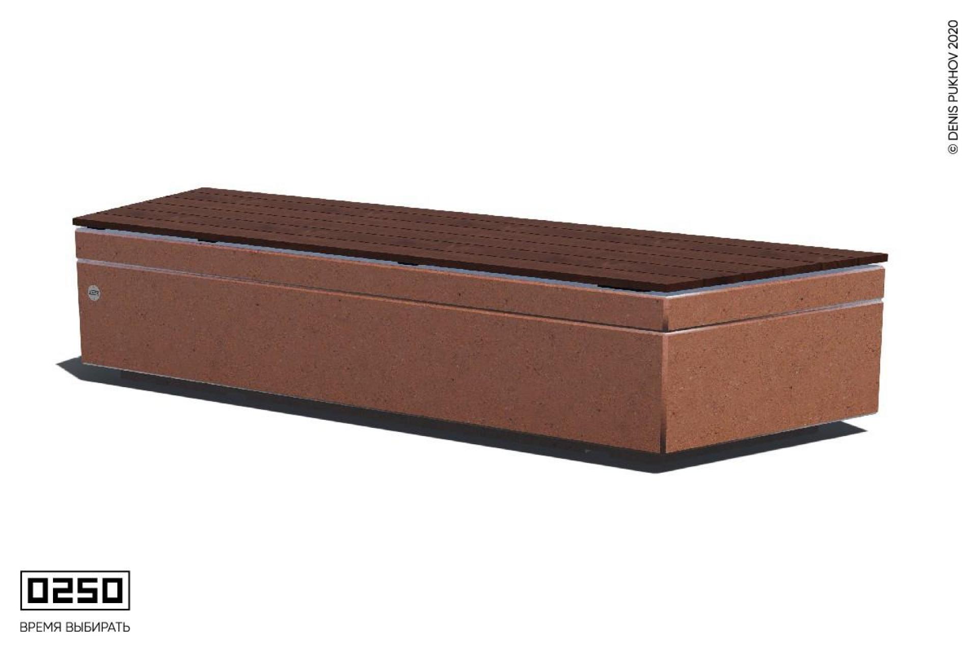 Парковая скамейка угловая на бетонном основании в виде правой трапеции Рыжий кортен СТП.РК.НГ1.ТБ Парковая скамейка угловая на бетонном основании в виде правой трапеции Рыжий кортен СТП.РК.НГ1.ТБ