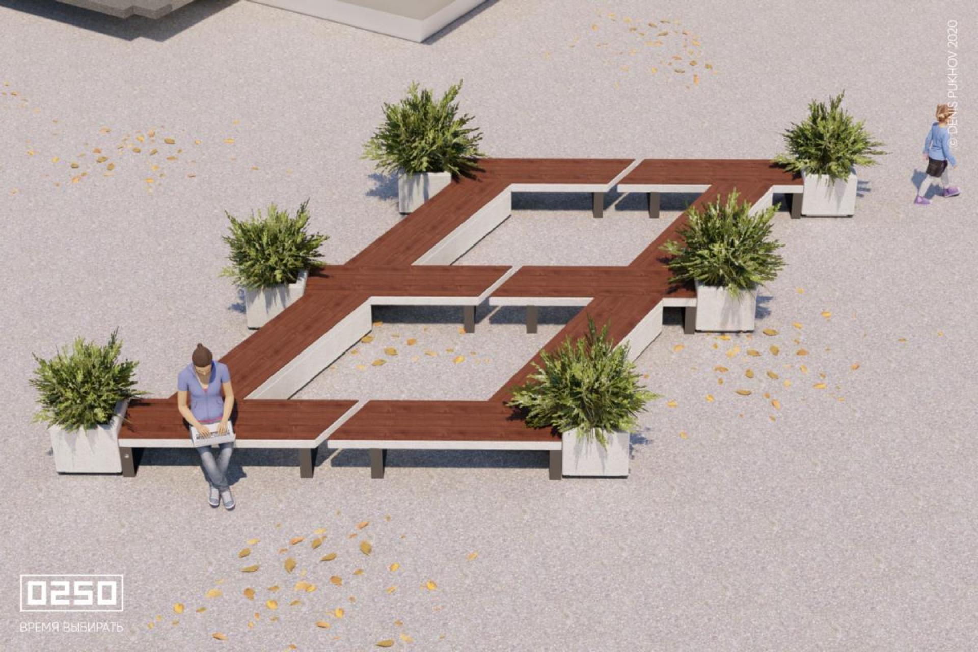 Модульный сквер Клетка, Сборка Клетка