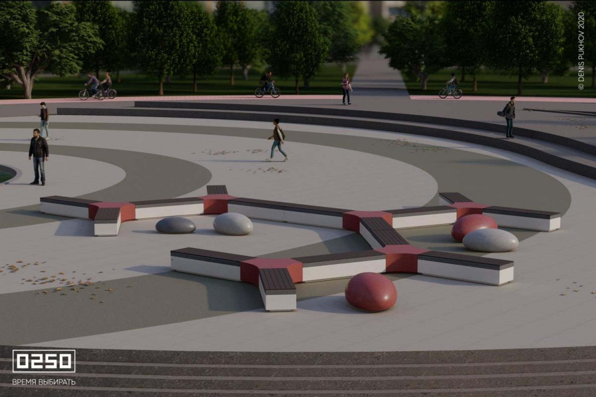 Модульный сквер Паутинка, Сборка Паутина