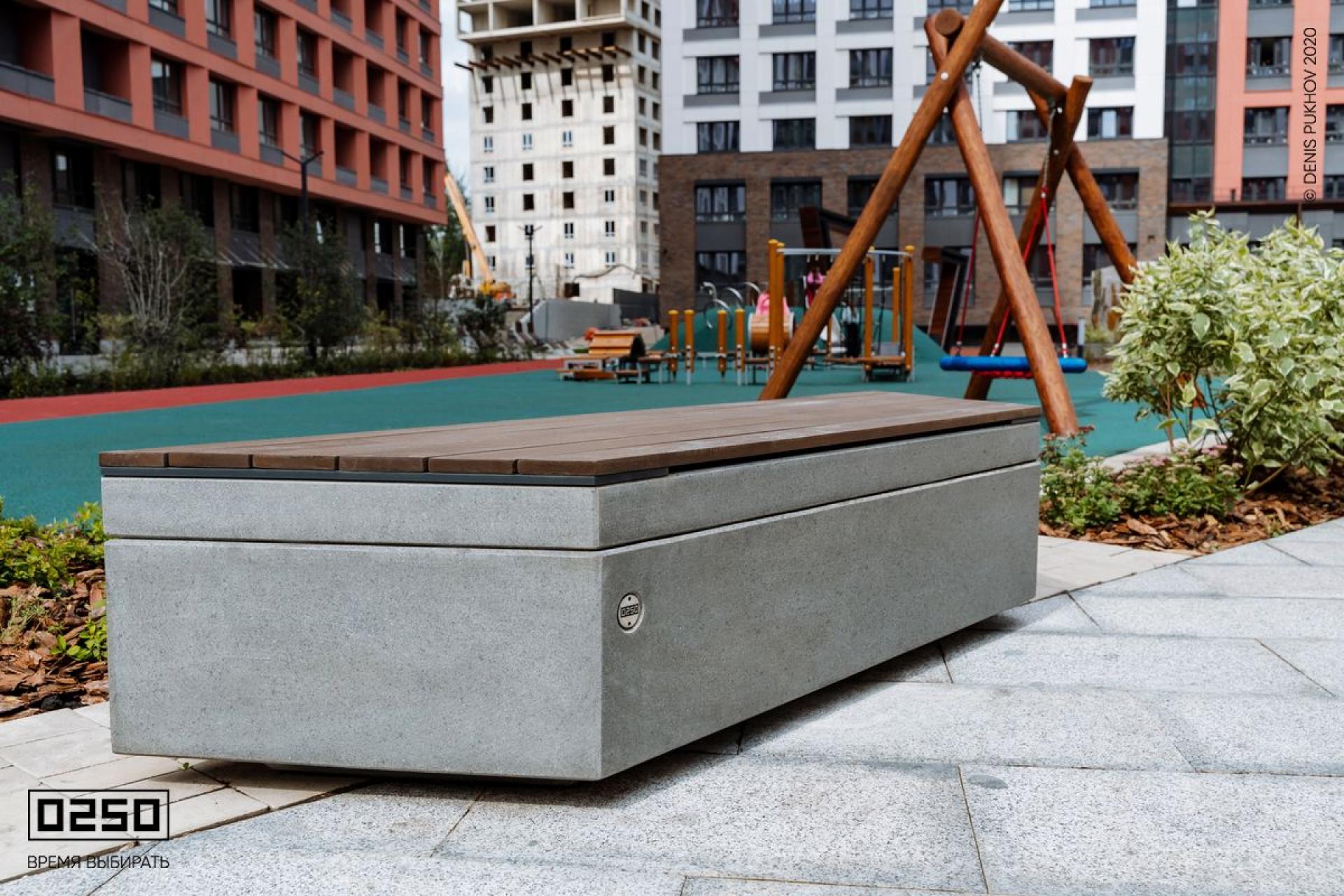 Уличная Скамейка трапециевидная на блоке производство 0250 Уличная Скамейка трапециевидная на блоке производство 0250