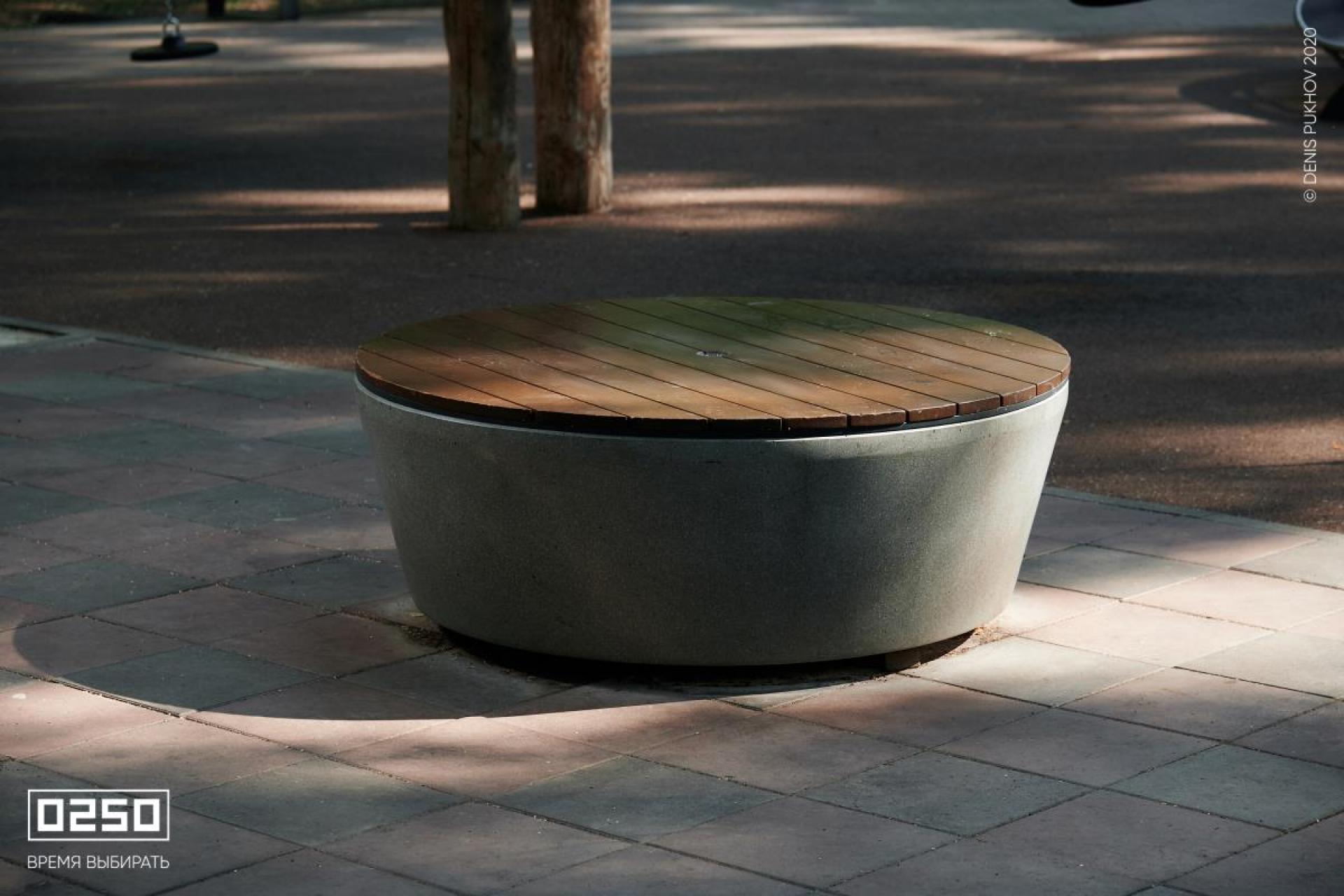 Скамейка Шайба средняя серый графит