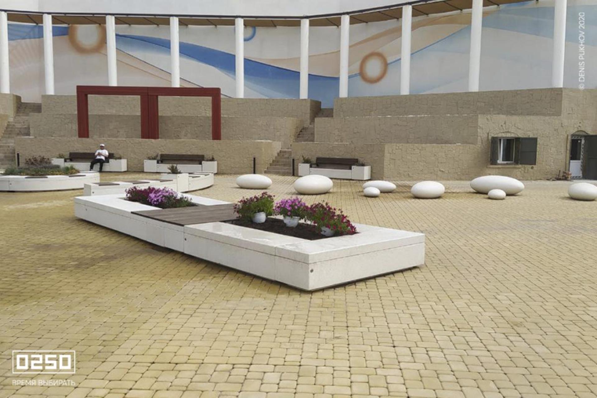 Цветник Прямоугольный средний белый кварц