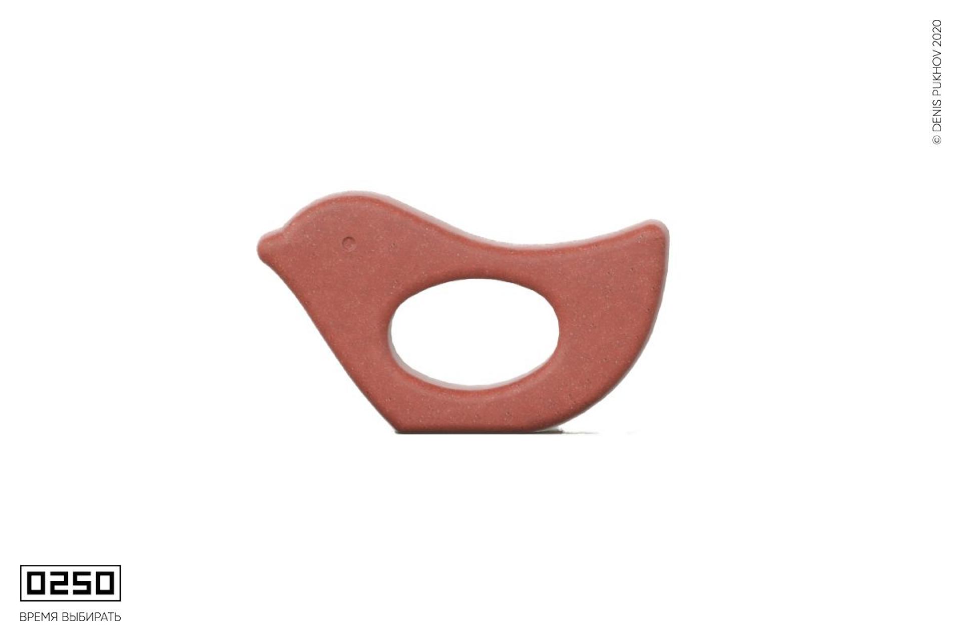 Арт-объект Птица из красного бетона Рендер арт-объекта птица из красного бетона (ультрабетона)