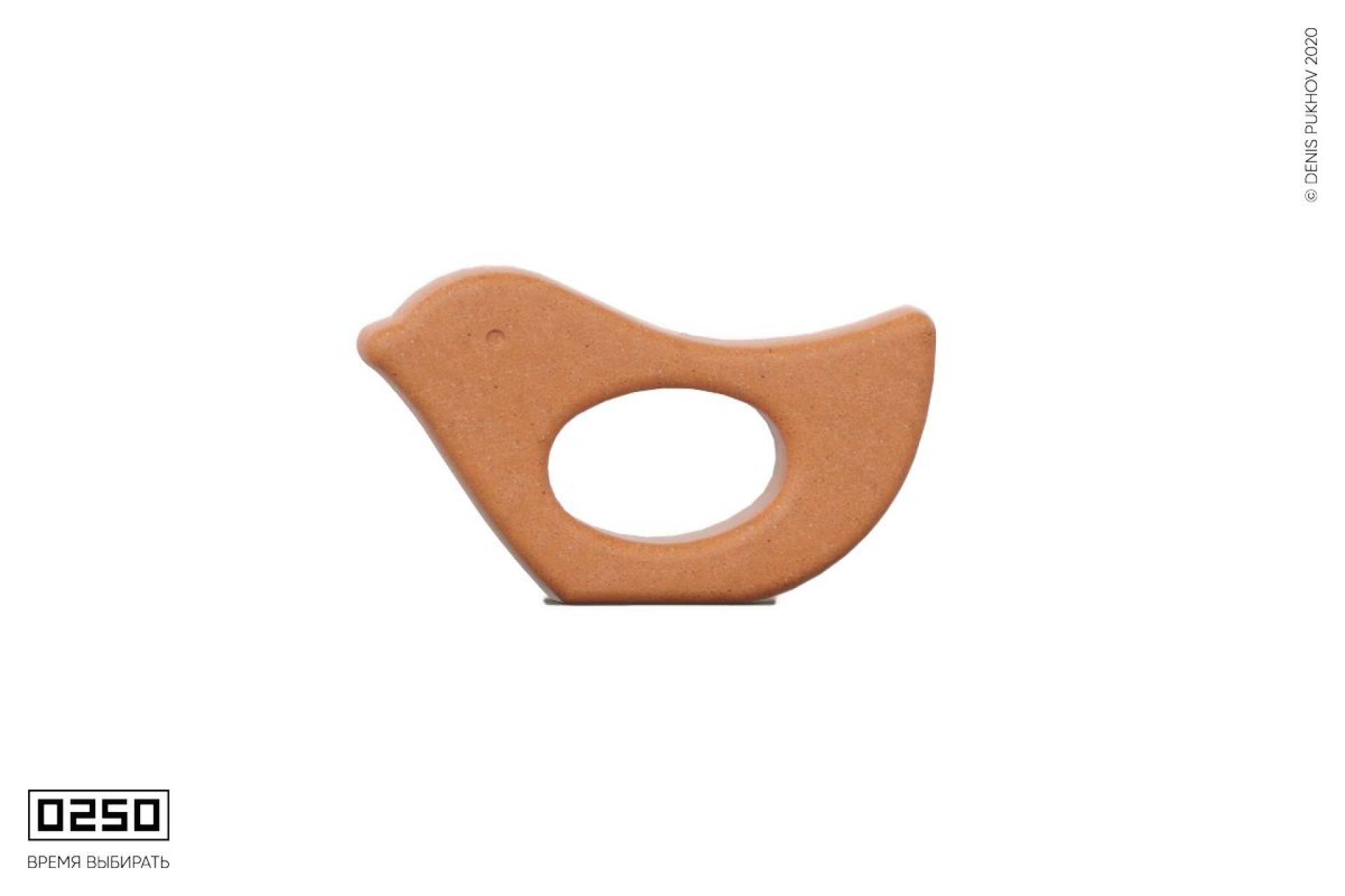 Арт-объект Птица из рыжего бетона Рендер арт-объекта птица из оранжевого бетона (ультрабетона)