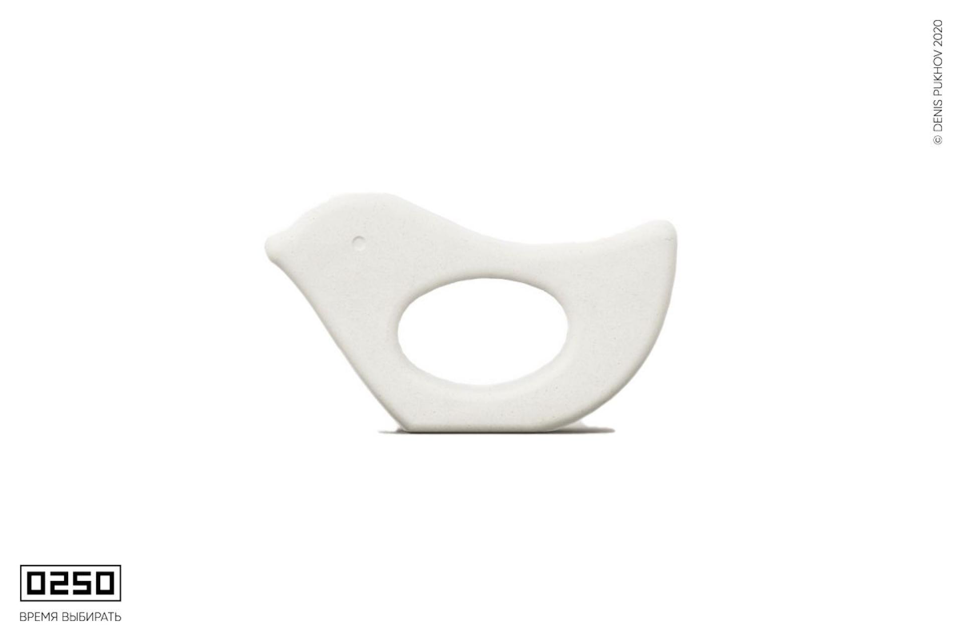 Арт-объект Птица из белого бетона Рендер арт-объекта птица из белого бетона (ультрабетона)