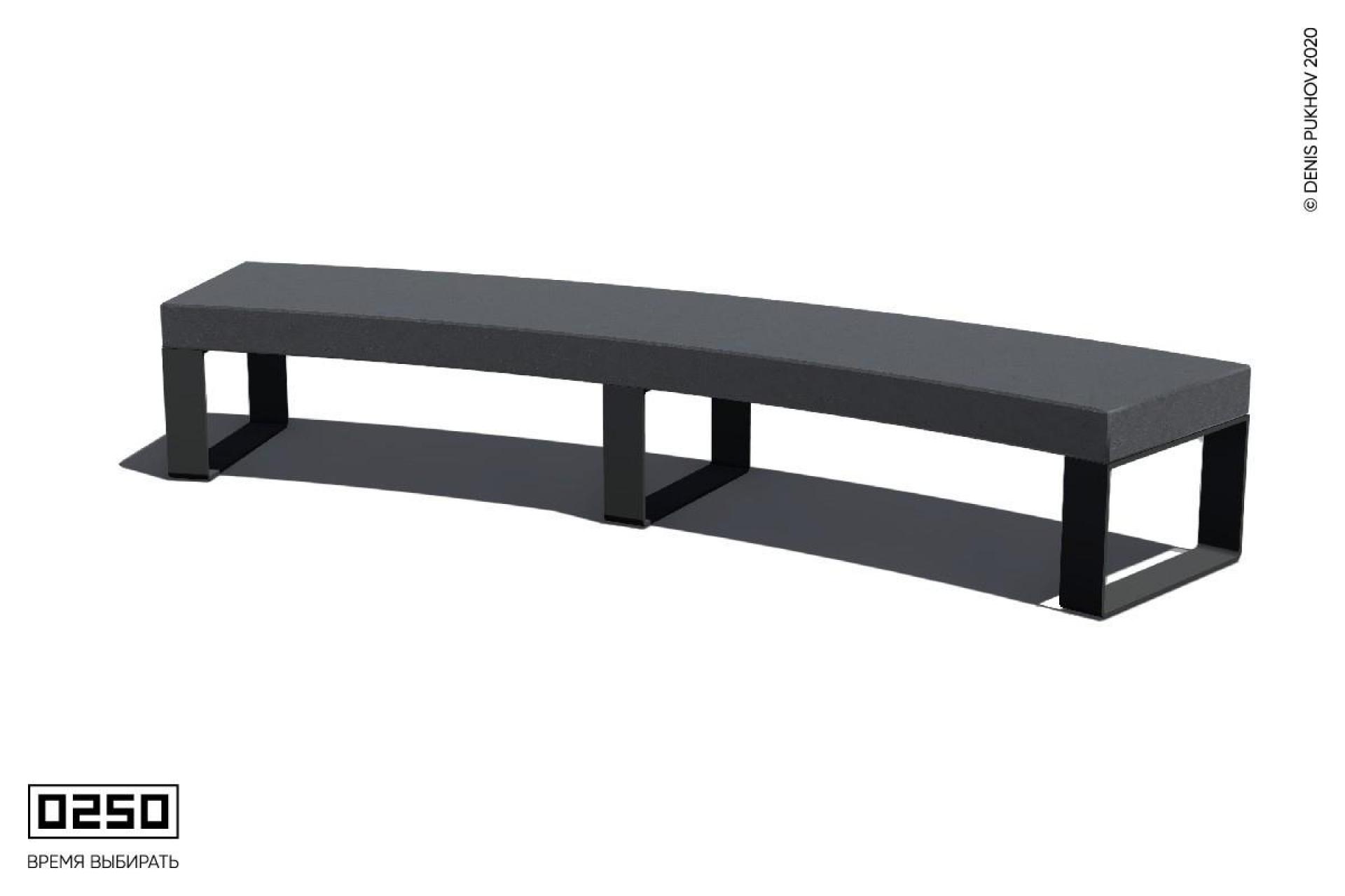 Парковая радиальная скамейка 30° на ножках без настила Лунный кратер СРБ10-30.ЛК.НГ1