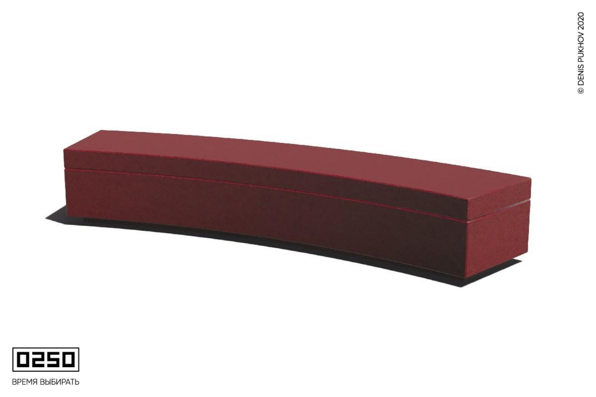 Парковая радиальная скамья 30° на бетонном основании без настила Красный марс СРБ10-30.КМ.НГ3.КМ