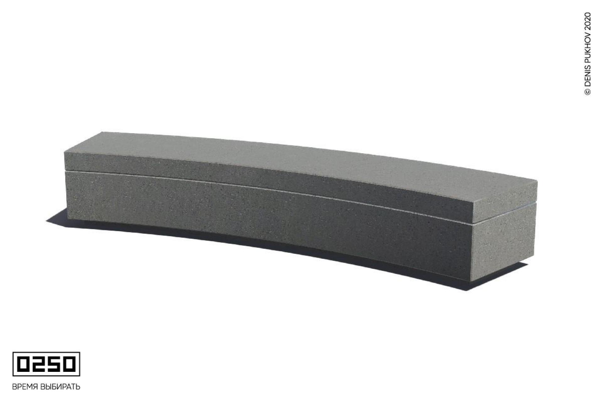 Парковая радиальная скамья 30° на бетонном основании без настила Серый графит СРБ10-30.С.НГ3.С