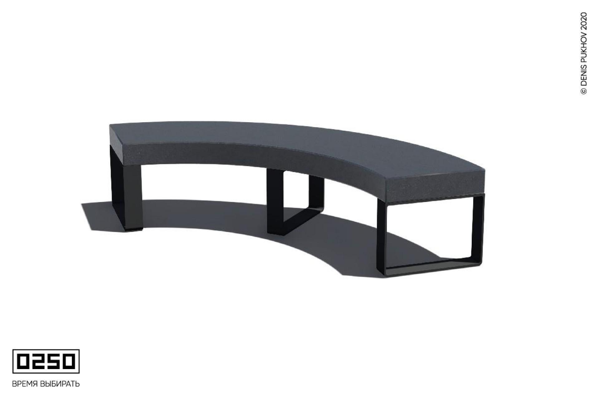 Парковая радиальная скамья 90° на ножках без настила Красный марс СРБ3-90.КМ.НГ1