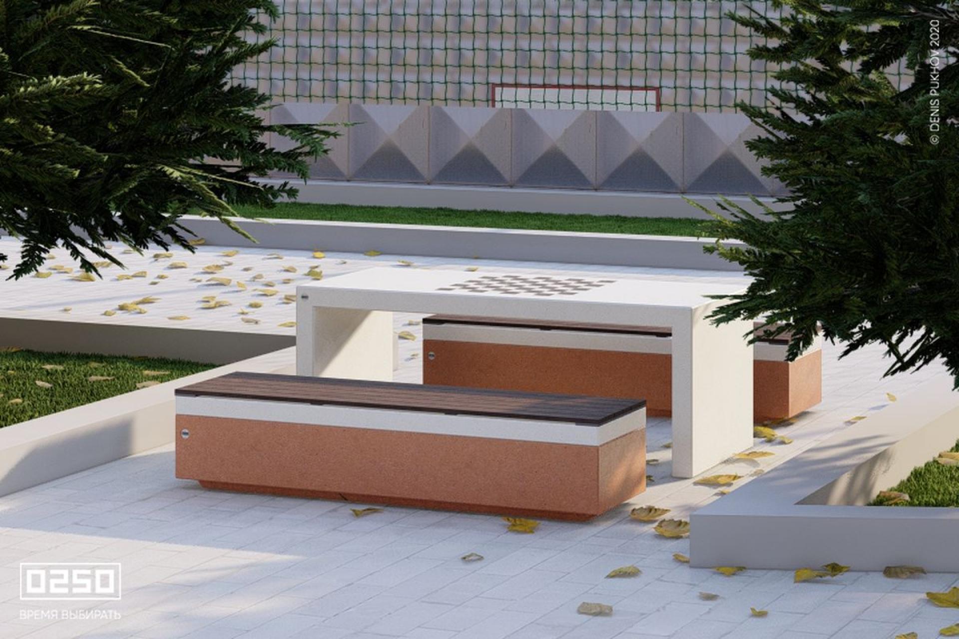 Картинка с квадратным столом и лавками