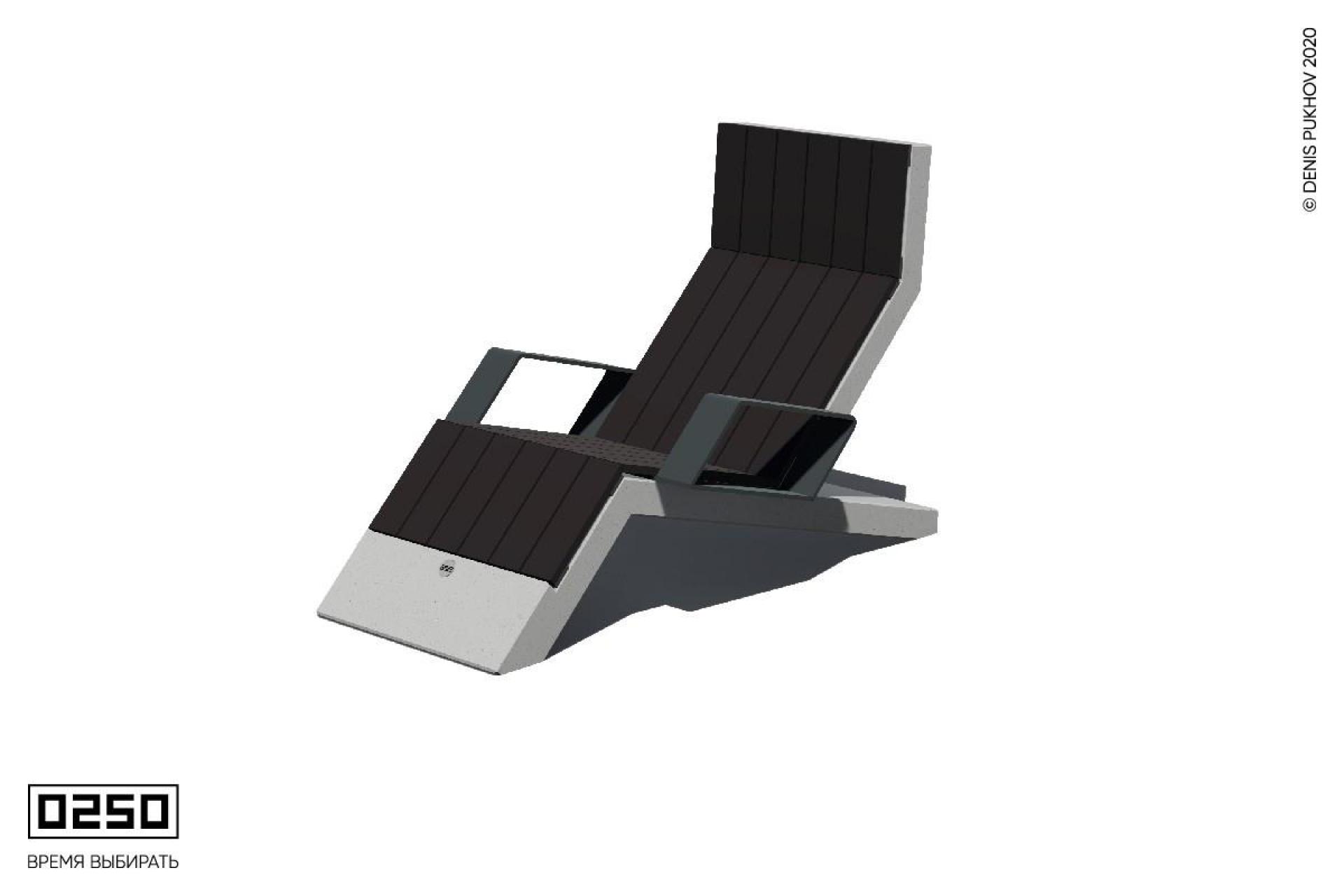 Изображение: Парковый шезлонг Конкорд белый кварц ШГК.БК