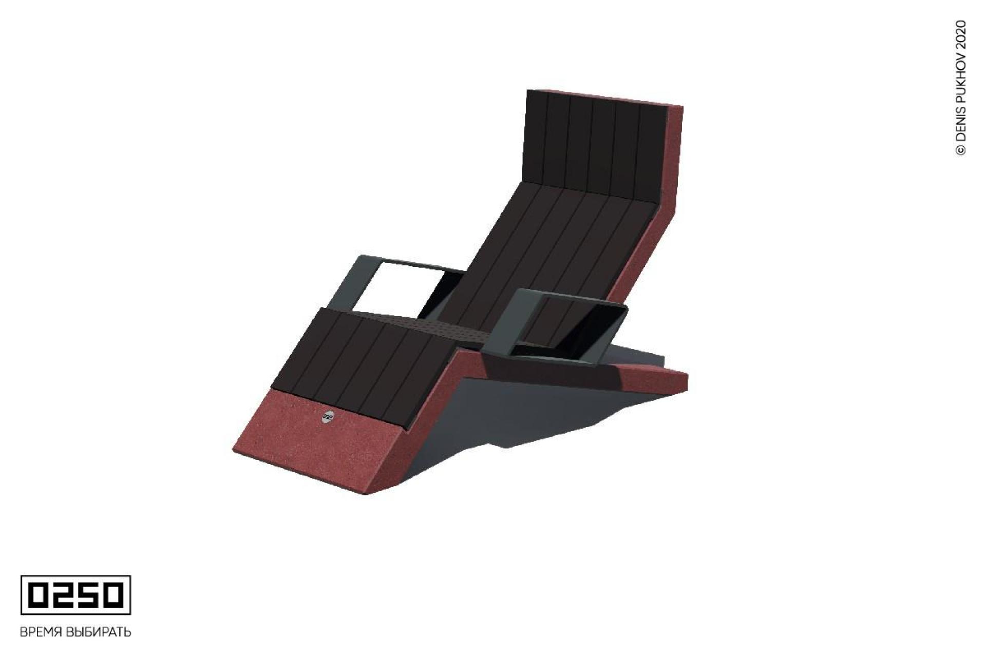 Изображение: Парковый шезлонг Конкорд красный марс ШГК.КМ 