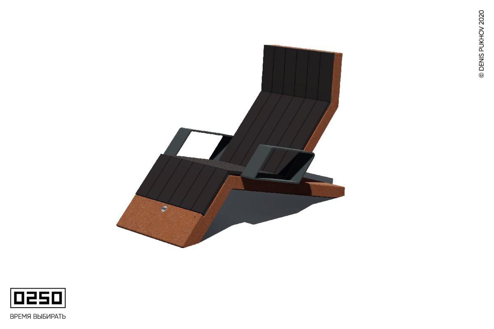 Изображение: Парковый шезлонг Конкорд рыжий кортен ШГК.РК