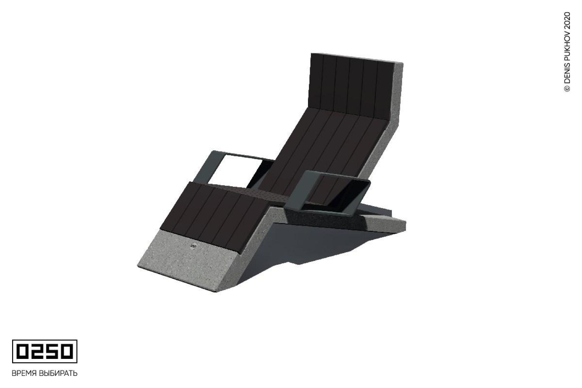 Изображение: Парковый шезлонг Конкорд серый графит ШГК.С