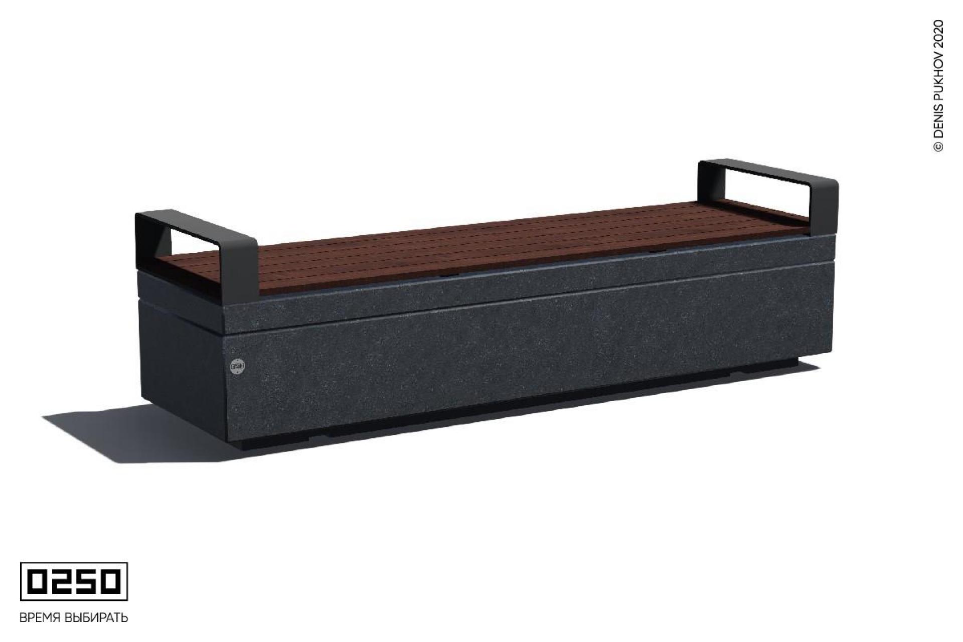 Cкамейка бетонная с подлокотниками Лунный кратер СМП.ЛК.НГ3.ЛК.ТБ Cкамейка бетонная с подлокотниками Лунный кратер СМП.ЛК.НГ3.ЛК.ТБ