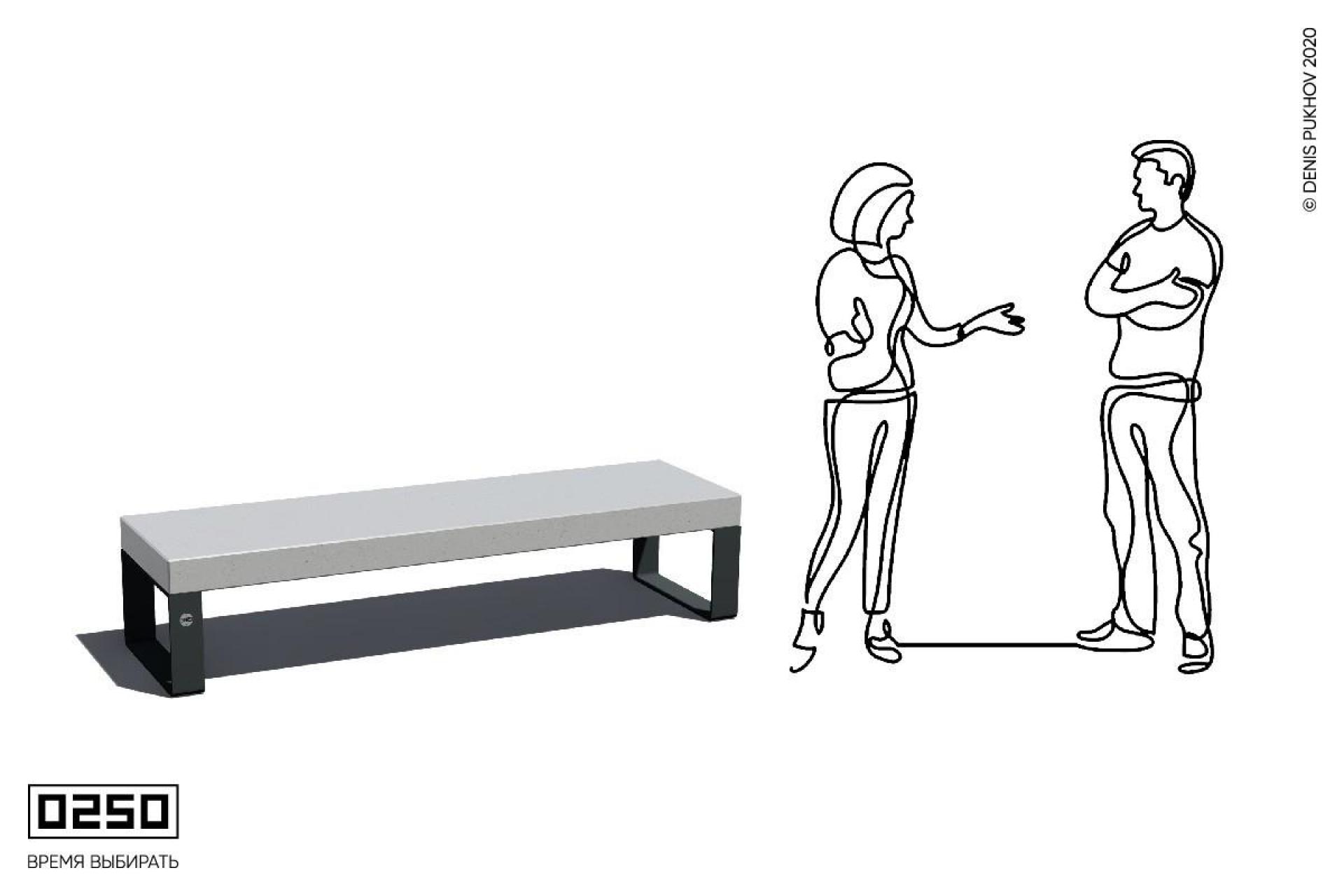 Скамейка без настила на ножках, СМБ._.НГ1