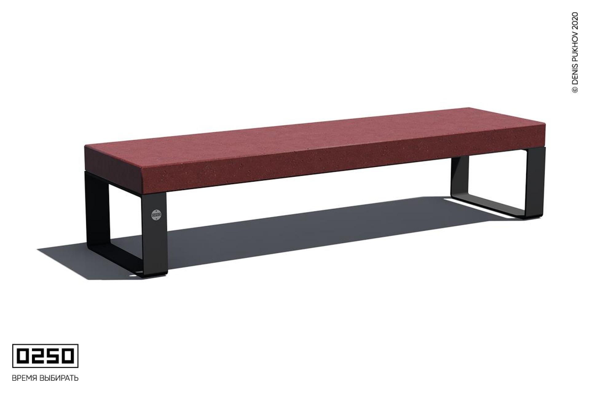 Парковая скамейка на алюминиевых ножках без настила Красный марс СМБ.КМ.НГ1