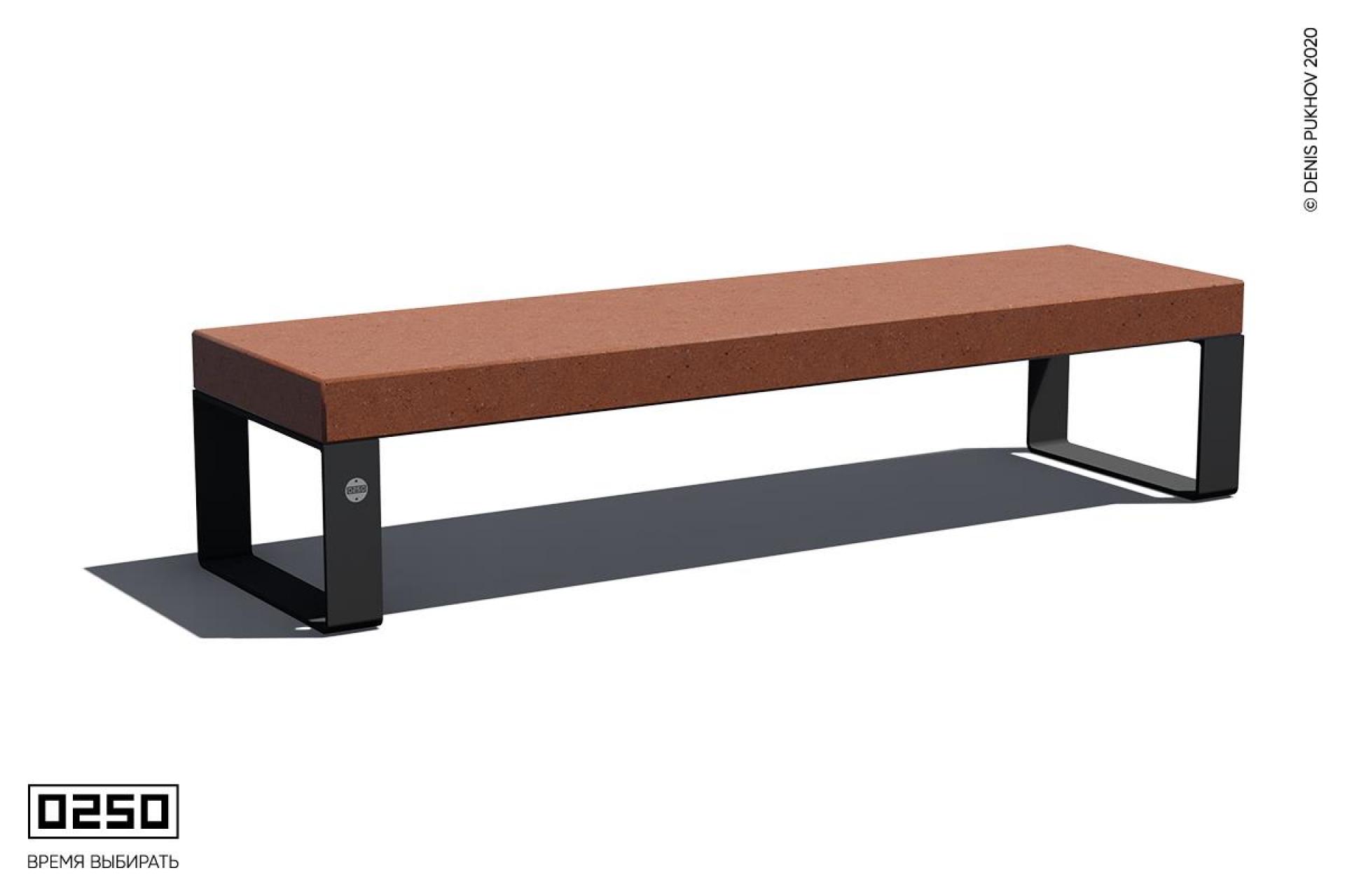Парковая скамейка на алюминиевых ножках без настила Рыжий кортен СМБ.РК.НГ1