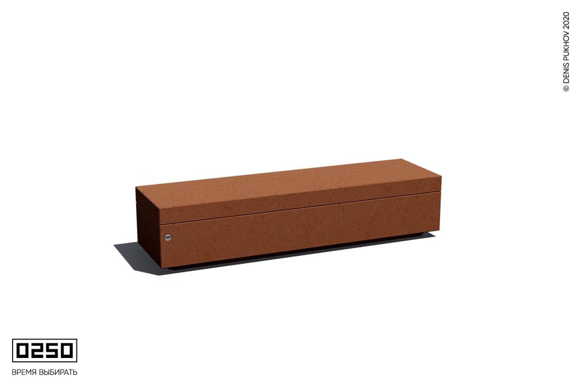 Скамейка бетонная без настила рыжий кортен СМБ.РК.НГ3.РК Иллюстрация Скамейка бетонная без настила рыжий кортен СМБ.РК.НГ3.РК