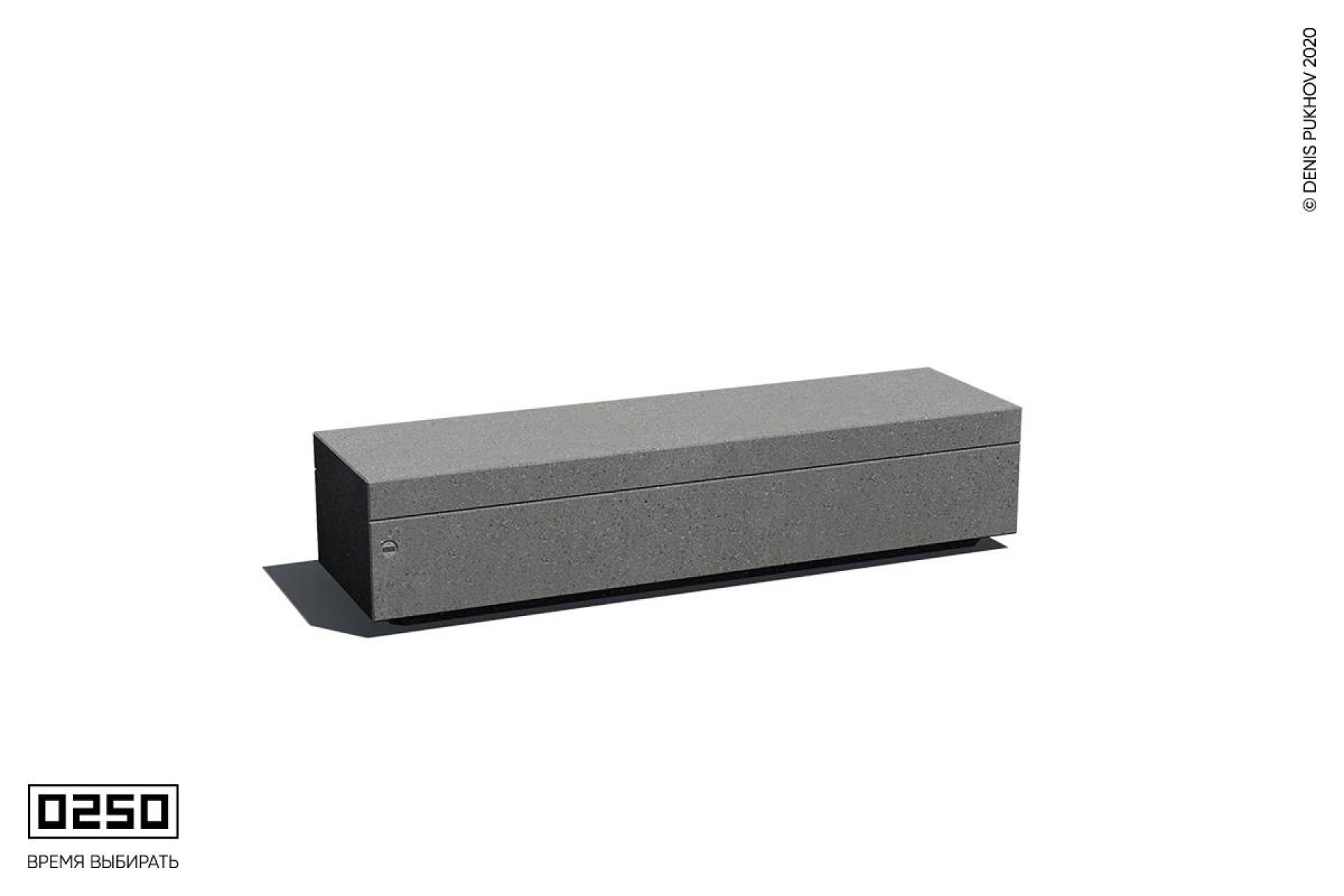 Скамейка бетонная без настила серый графит СМБ.С.НГ3.С Иллюстрация Скамейка бетонная без настила серый графит СМБ.С.НГ3.С