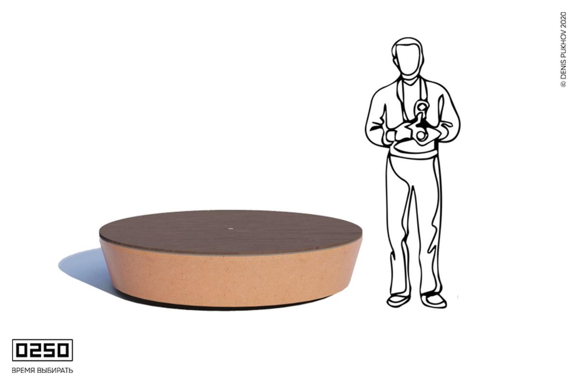 Большая круглая уличная скамейка из бетона., СШ1890._.ТБ 