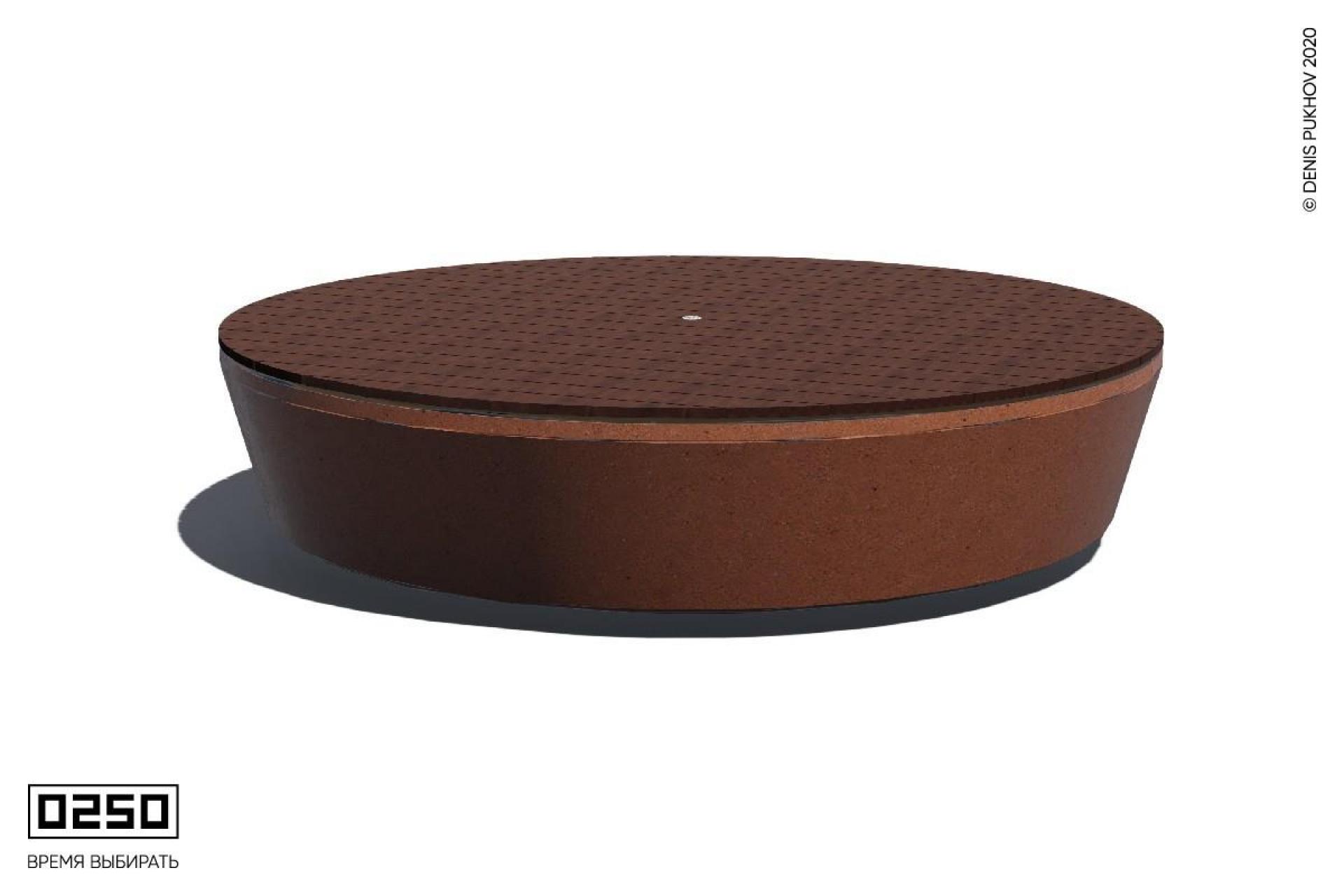 Скамейка шайба большая Рыжий кортен СШ1890.РК.ТБ